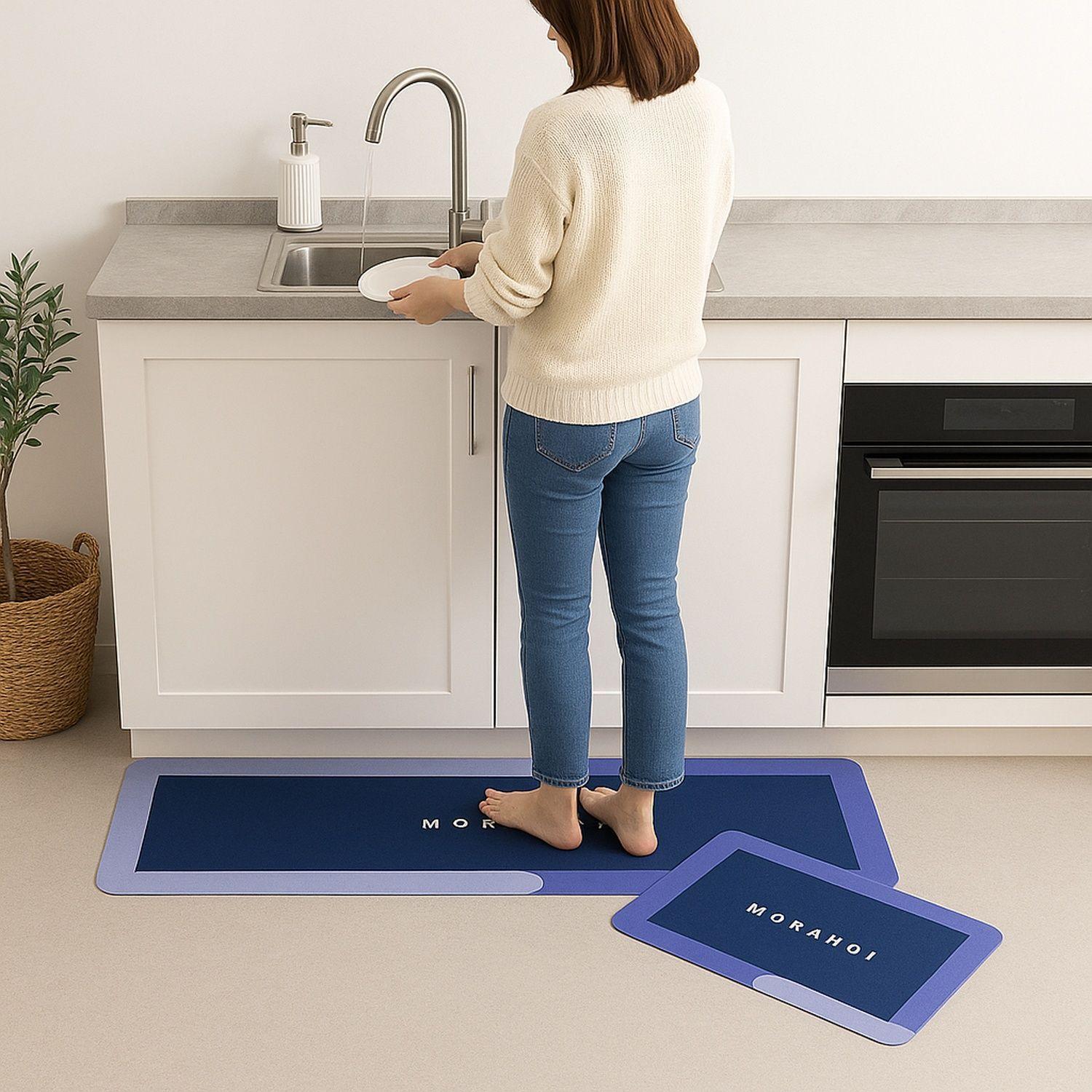 2 alfombras antideslizantes cocina alfombras super absorbente?MORANDIN -6