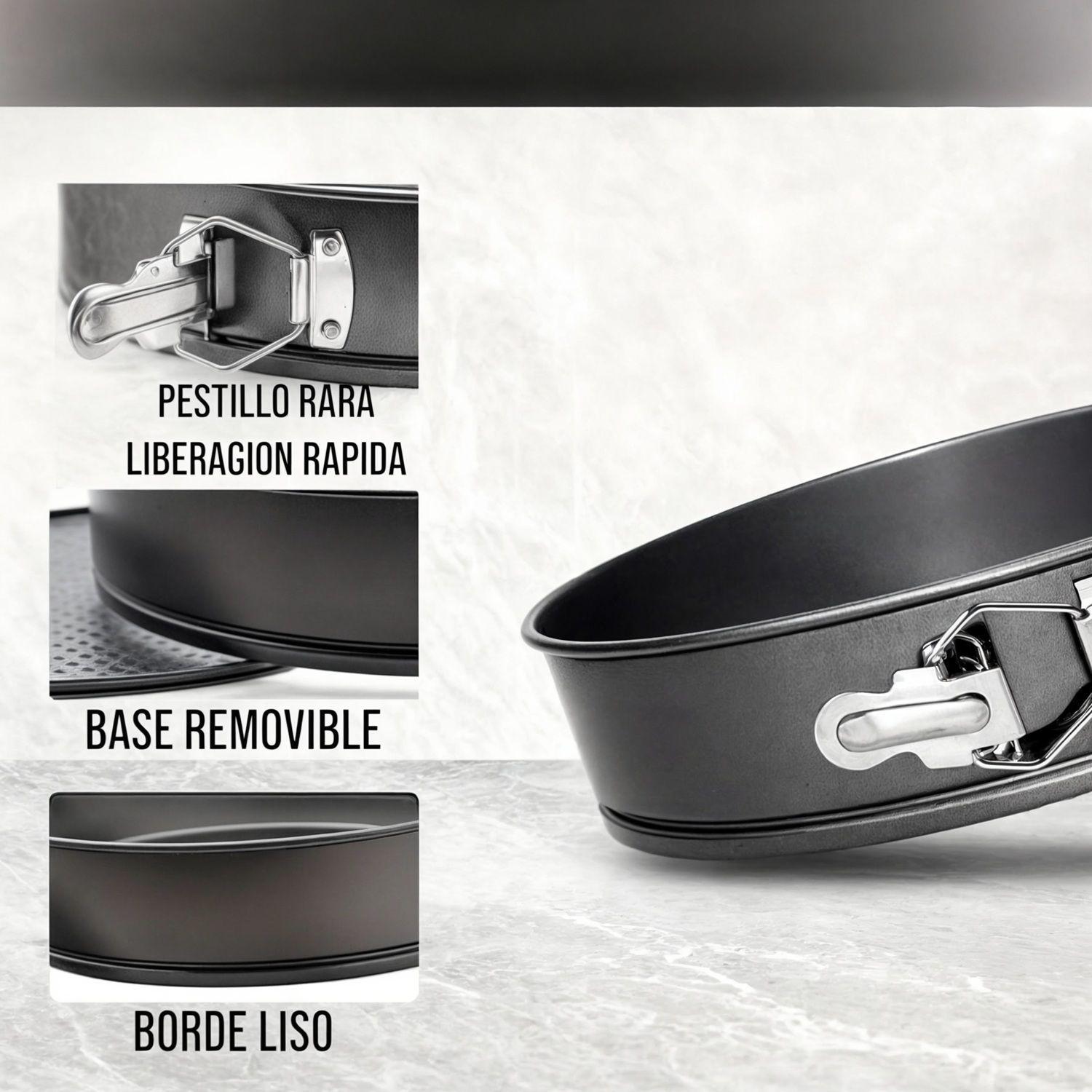 Set 3 moldes desmontables redondo queque antiadherente torta-2