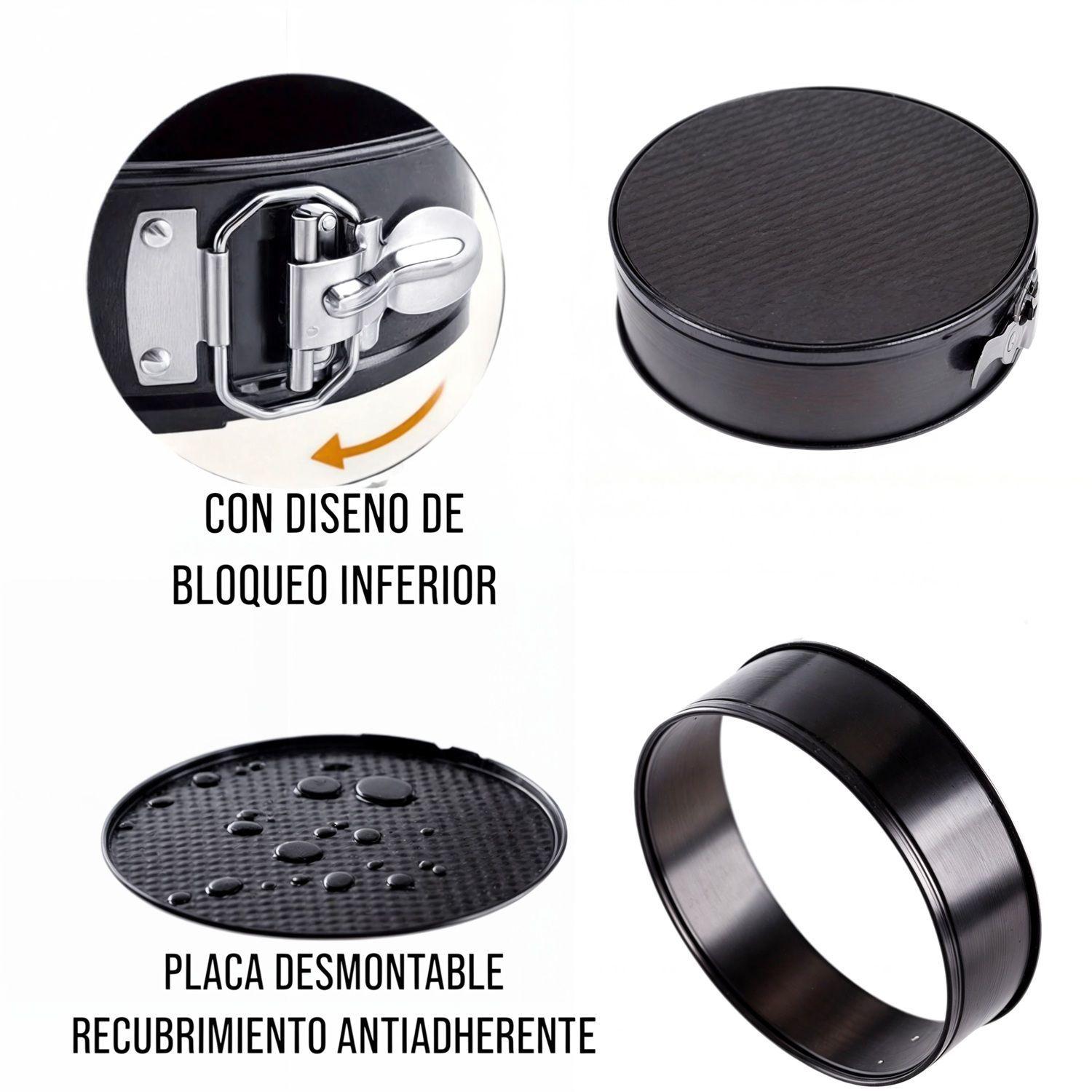 Set 3 moldes desmontables redondo queque antiadherente torta-3
