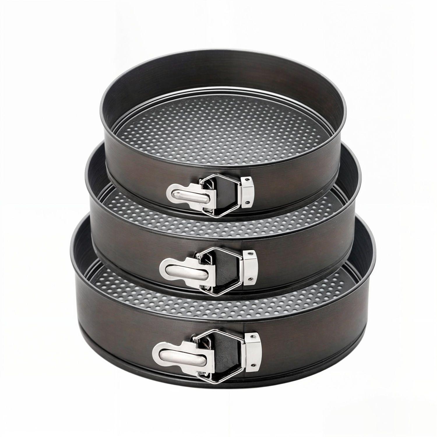Set 3 moldes desmontables redondo queque antiadherente torta-7