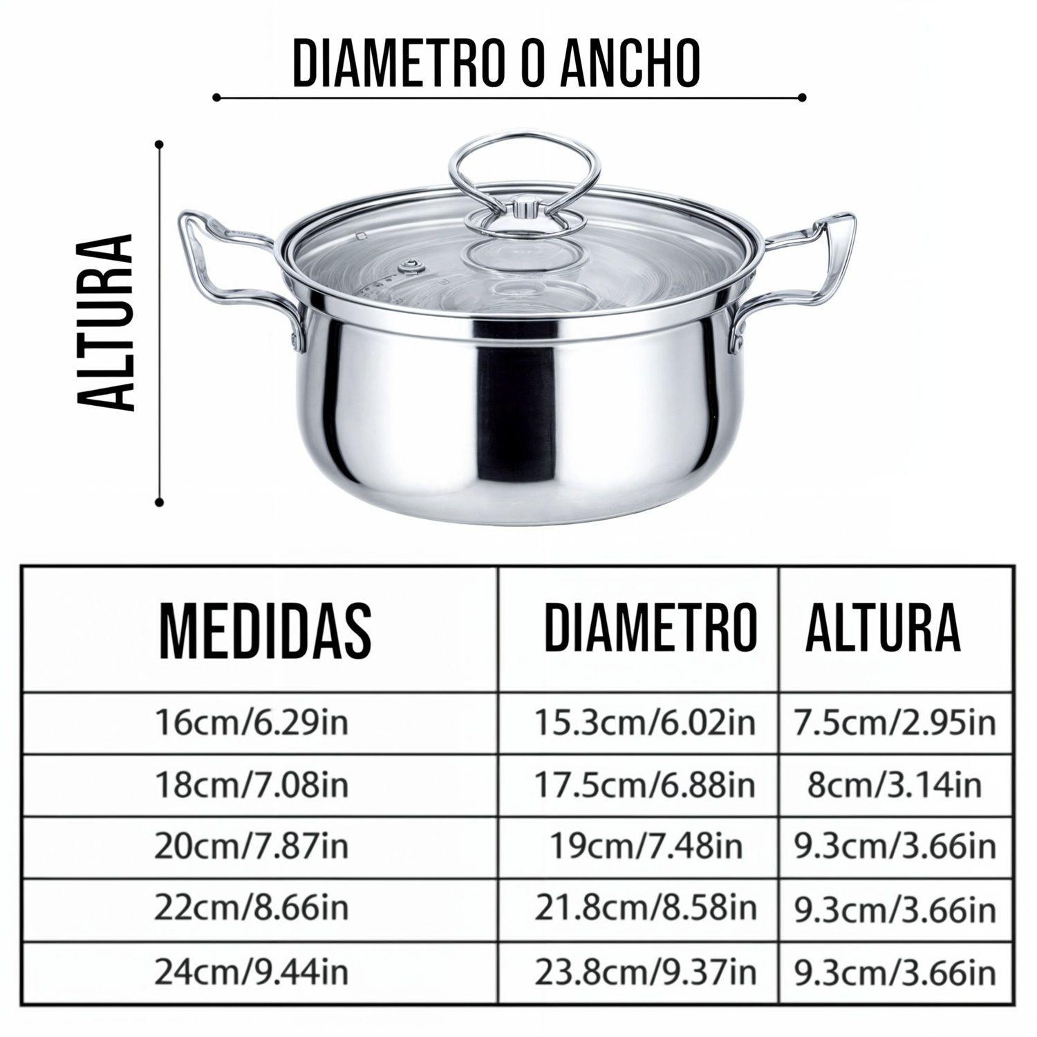 Bateria de ollas juego de olla acero inox 10 piezas-1