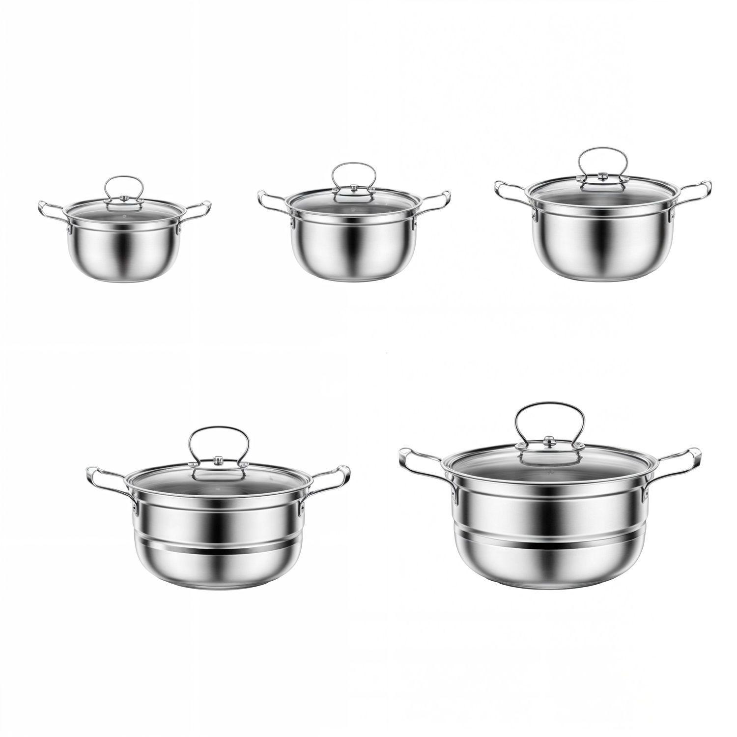 Bateria de ollas juego de olla acero inox 10 piezas-3