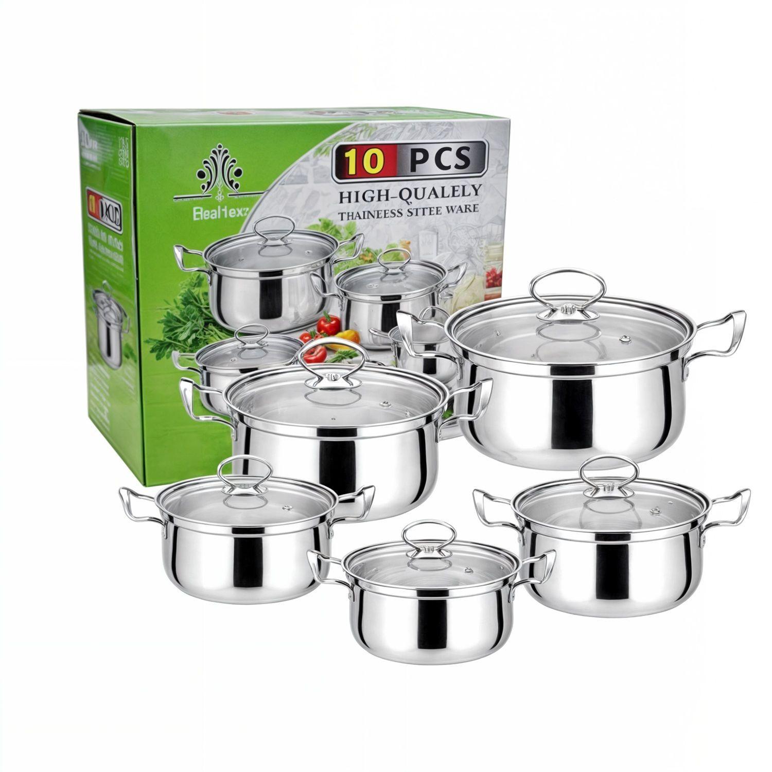 Bateria de ollas juego de olla acero inox 10 piezas-7