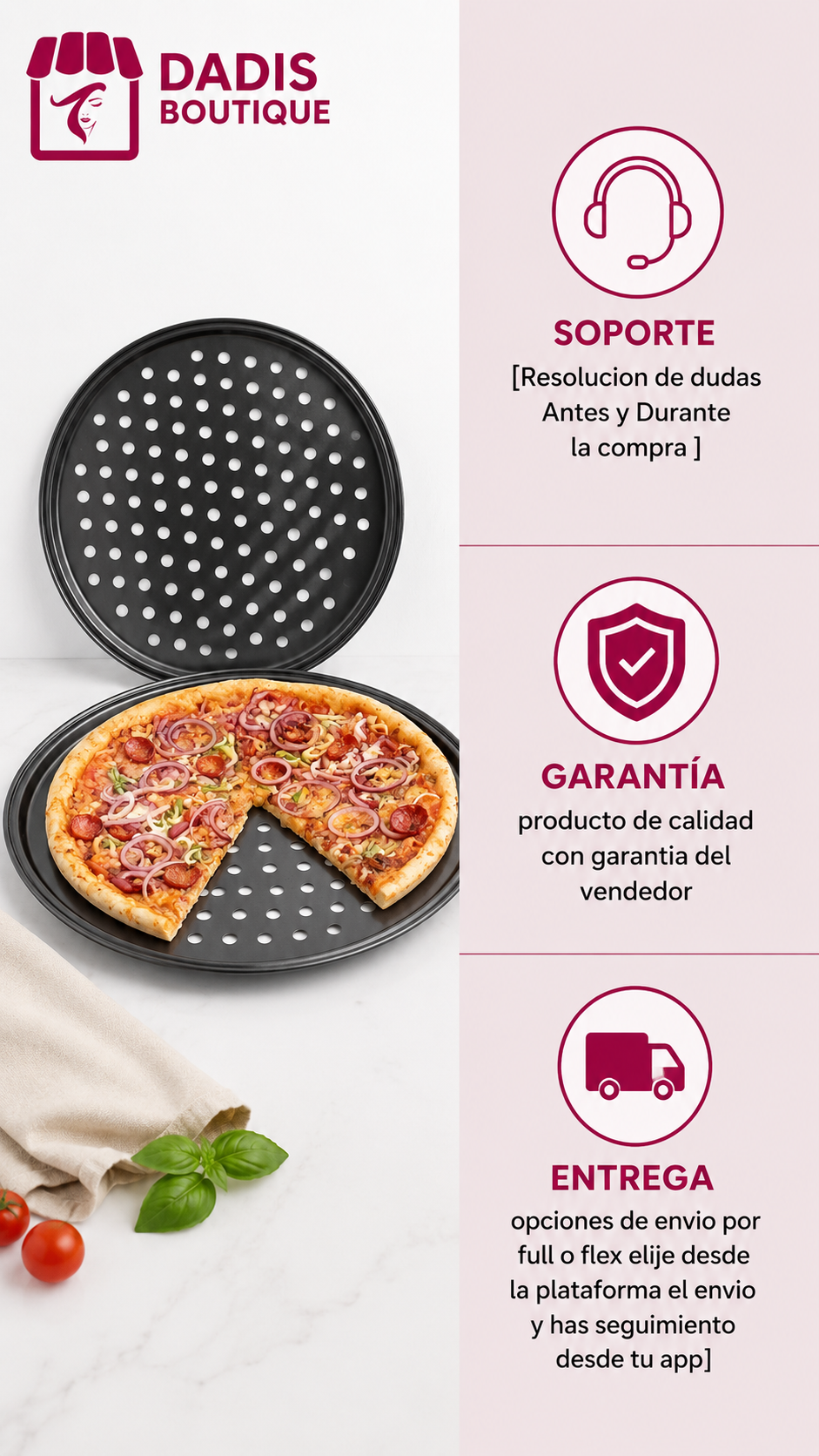 Molde Pizza 2 Bandeja Pizza Para Horno 30 Cm-2