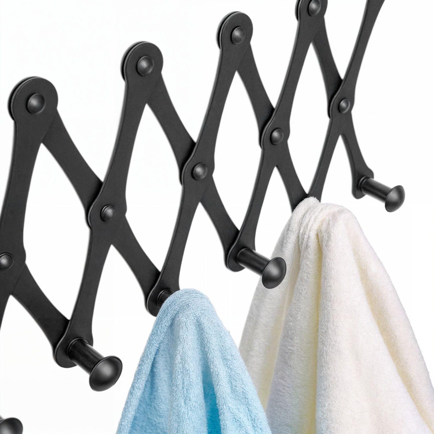 Colgadores de ropa 6 ganchos metalicos perchero de puerta plegable-6