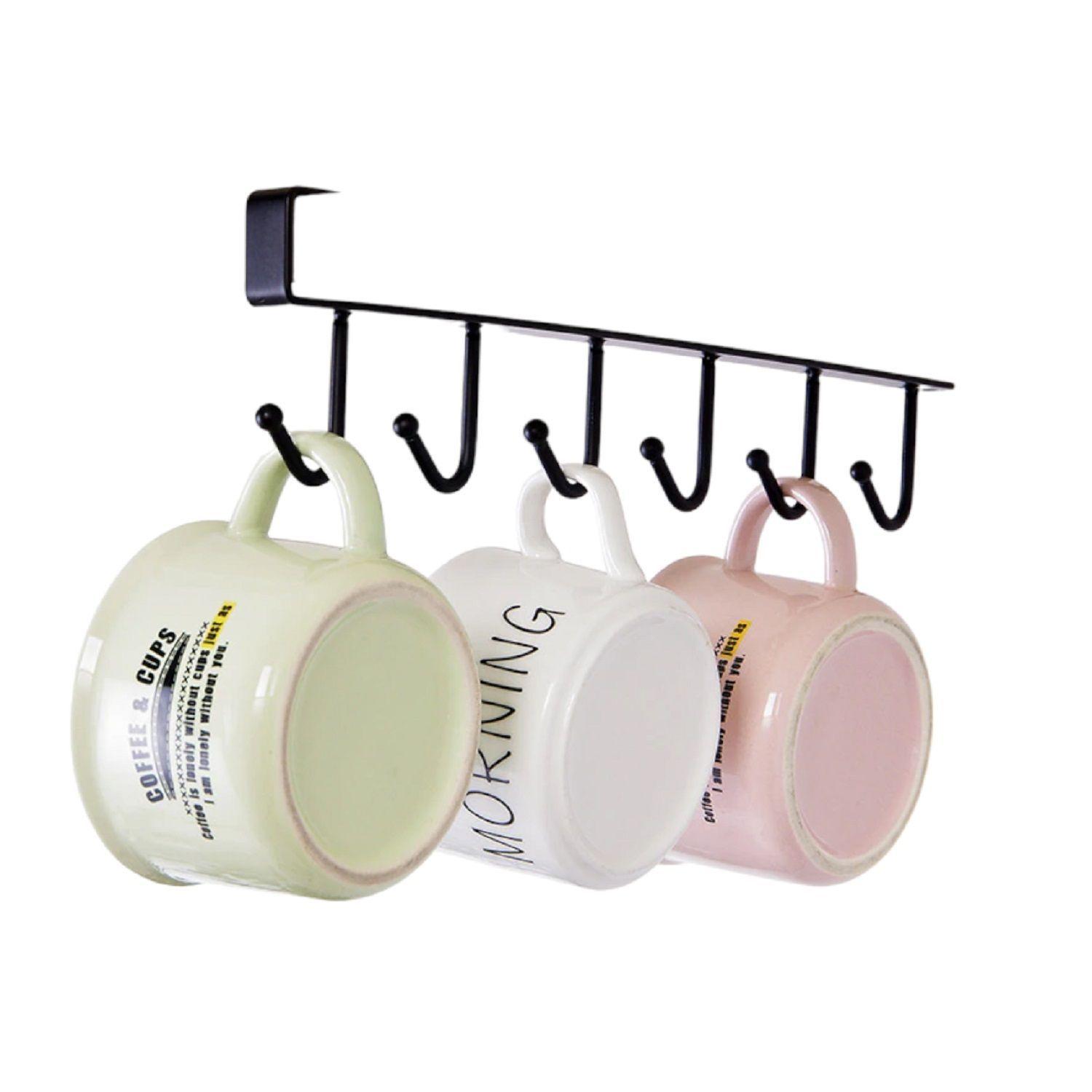 colgador de tazas porta utensilios cocina sencillo 6 ganchos-2