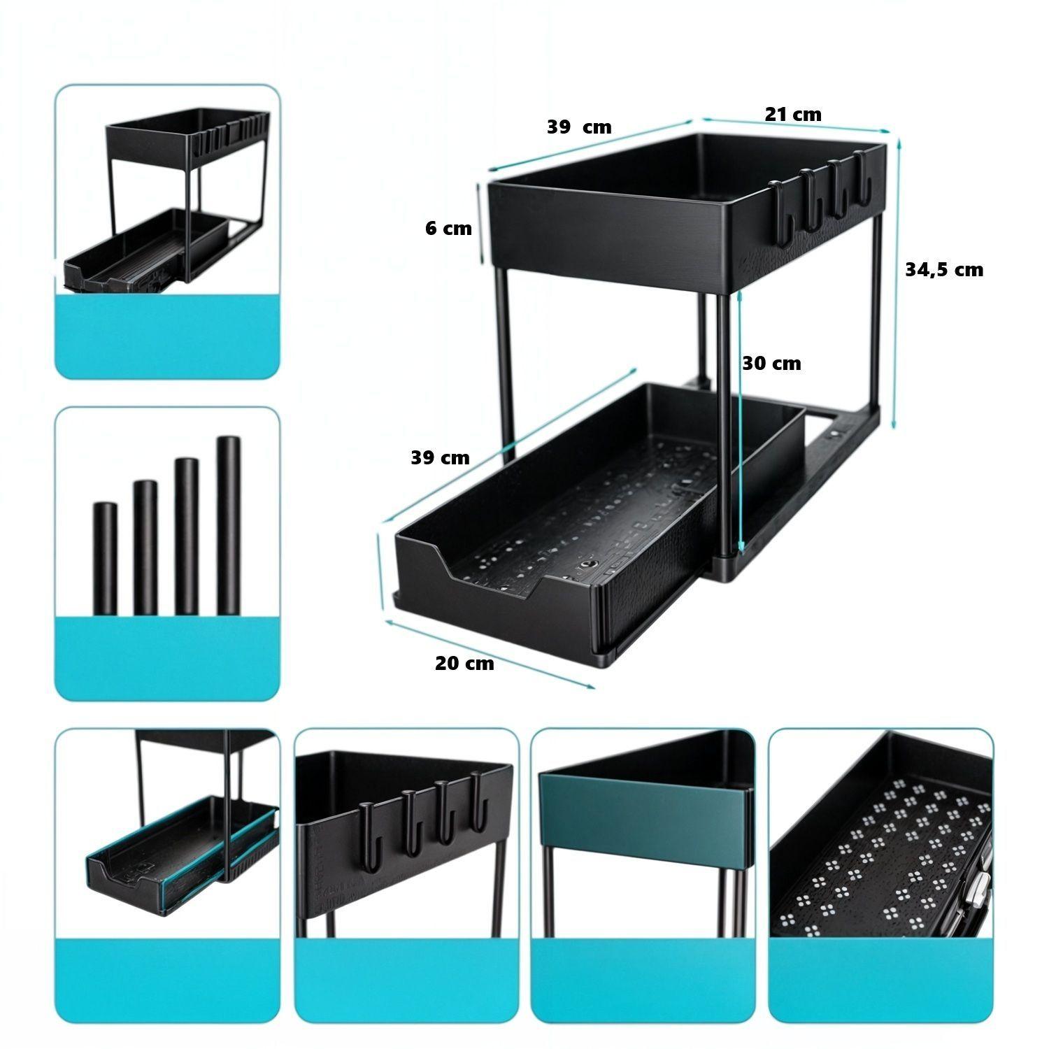 organizador extraible cocina repisa extensible 2 niveles-1
