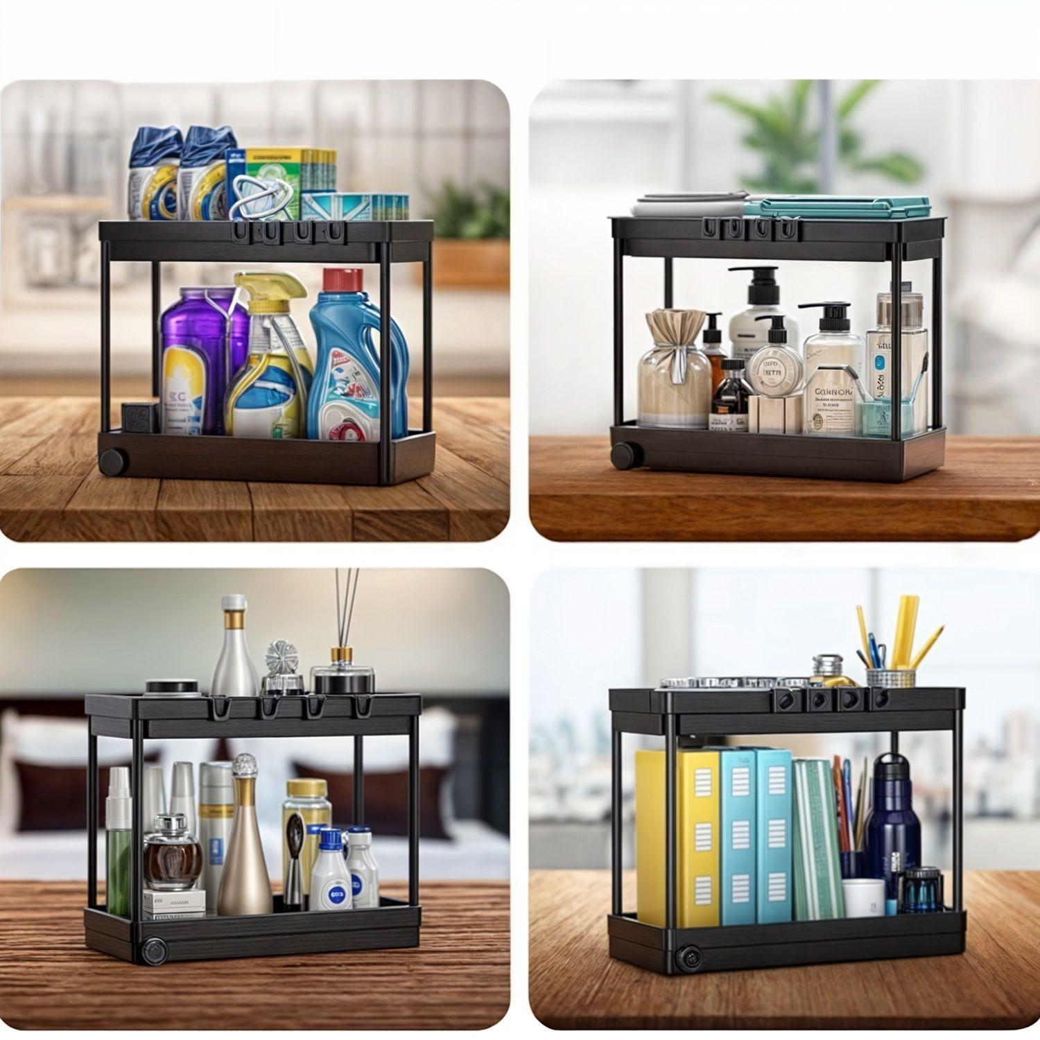 organizador extraible cocina repisa extensible 2 niveles-5
