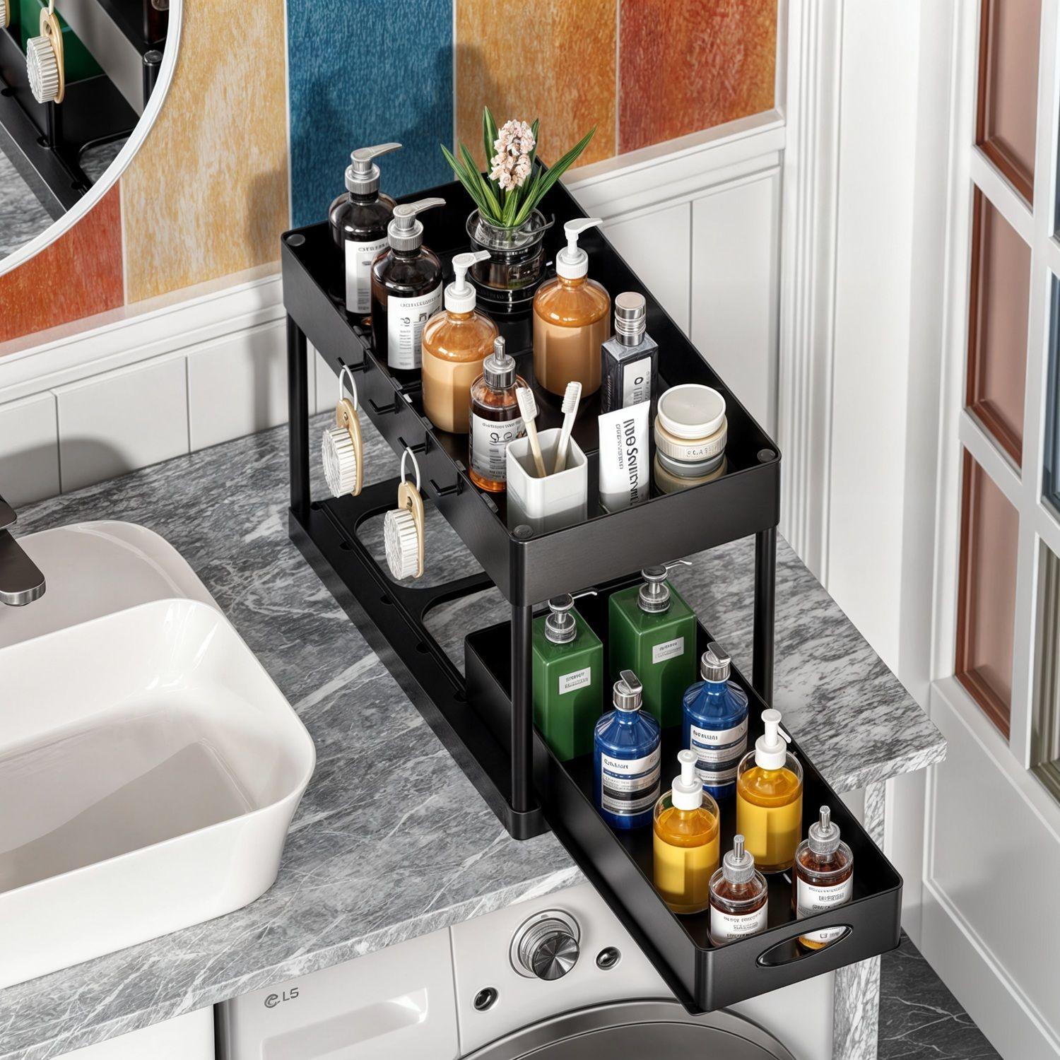 organizador extraible cocina repisa extensible 2 niveles-6