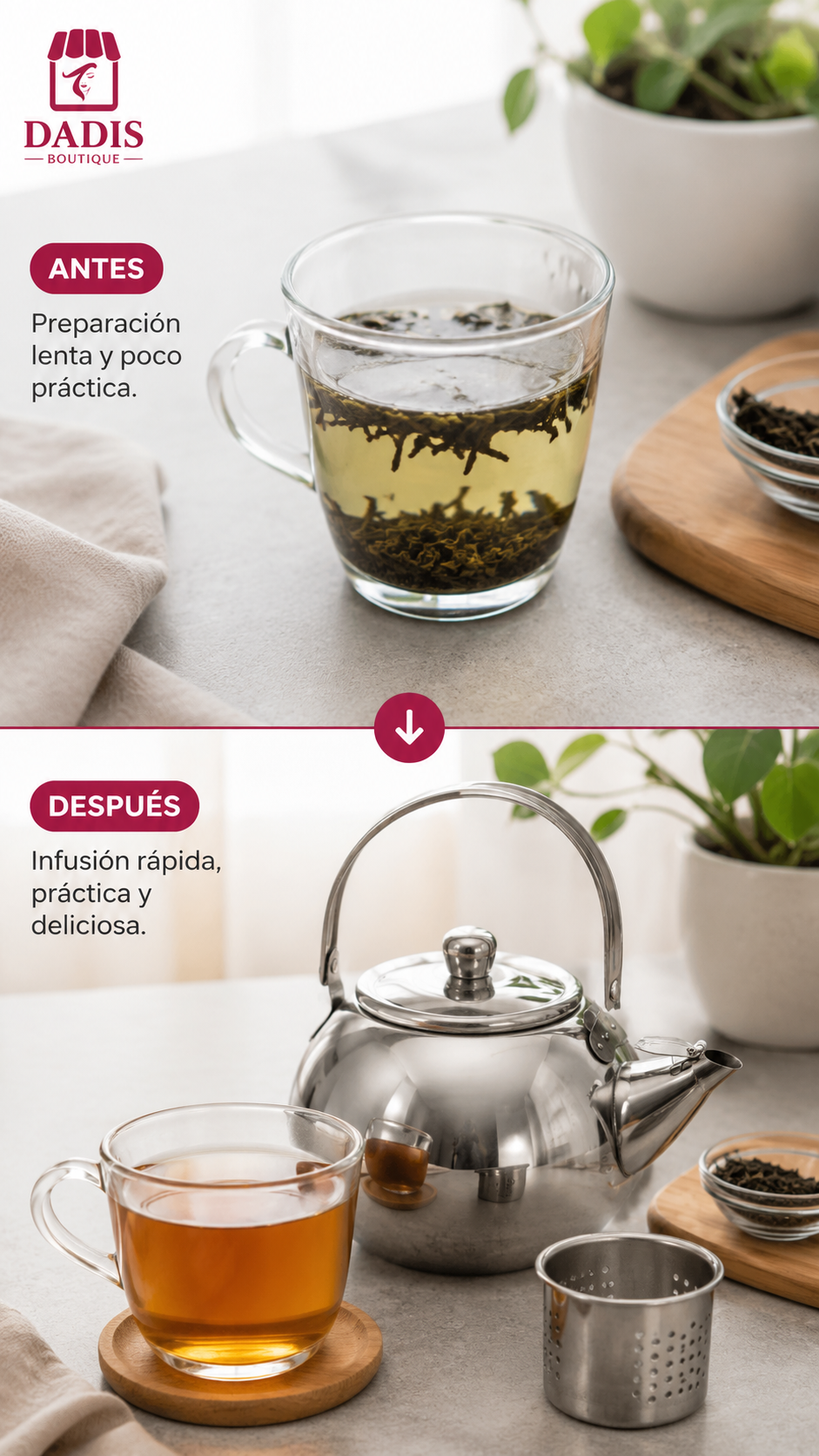Tetera Acero Inoxidable Tetera Te Tetera Infusion 1 Lts-5