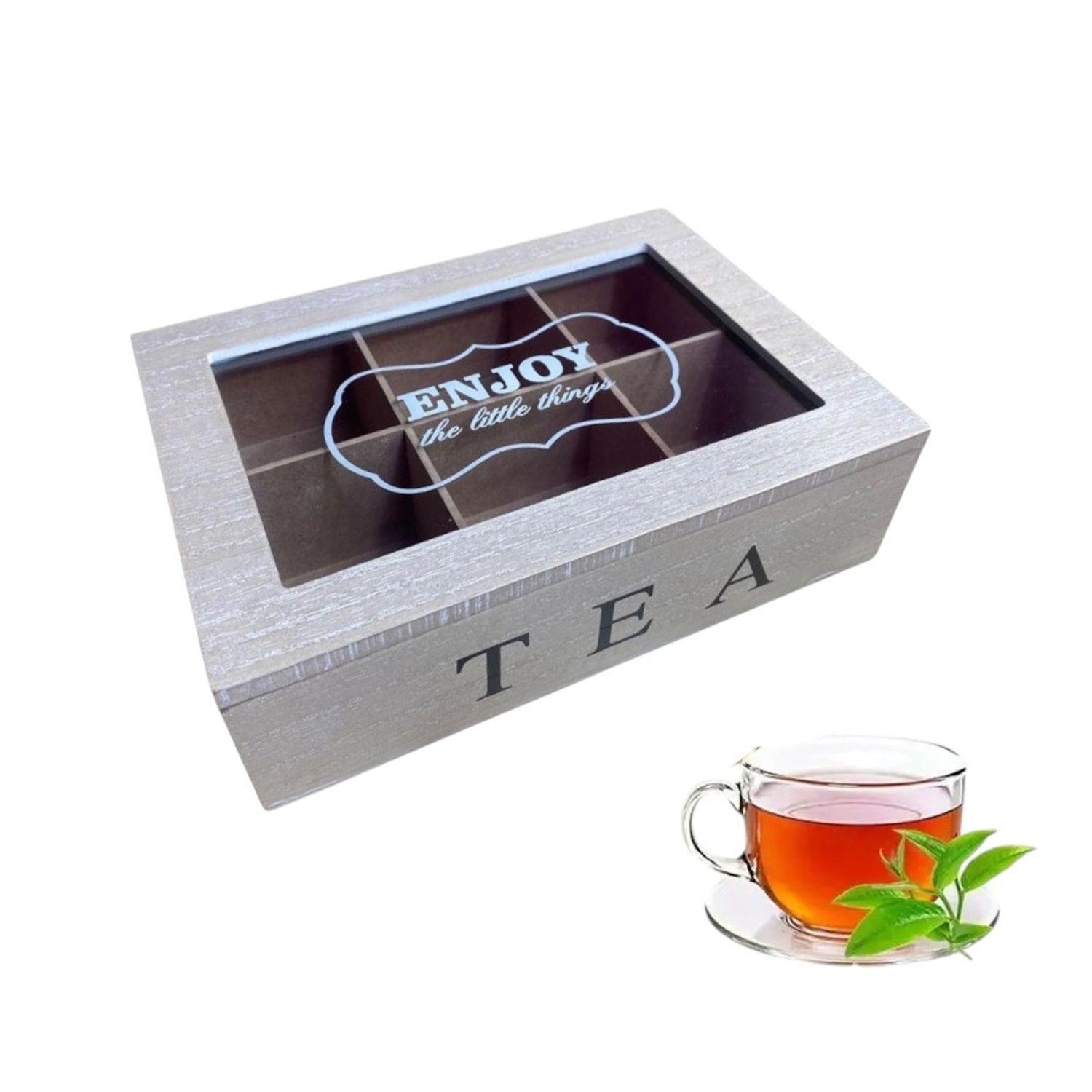 Cajas de madera para te 6 espacios organizador de te -0