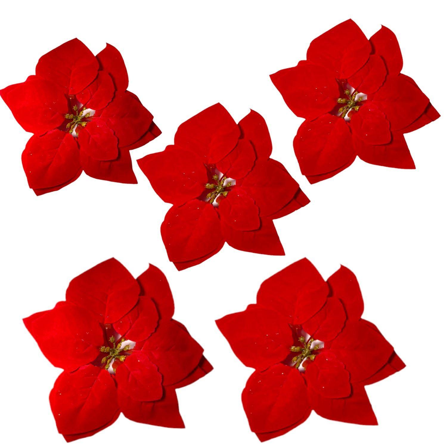 5 flores navideñas adornos navideños decoracion arbol navidad-3