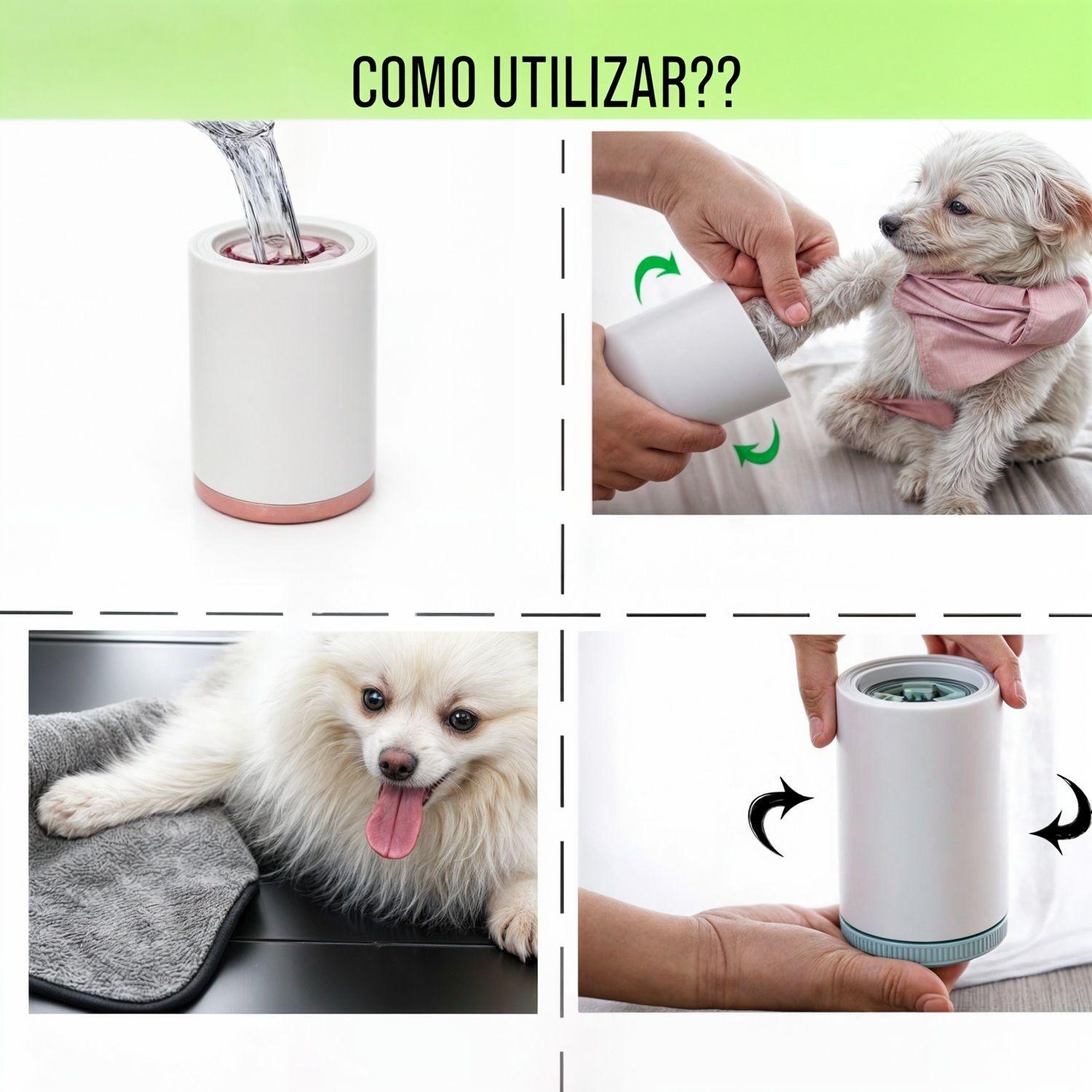 Limpiador patas perros cepillo para mascota-3