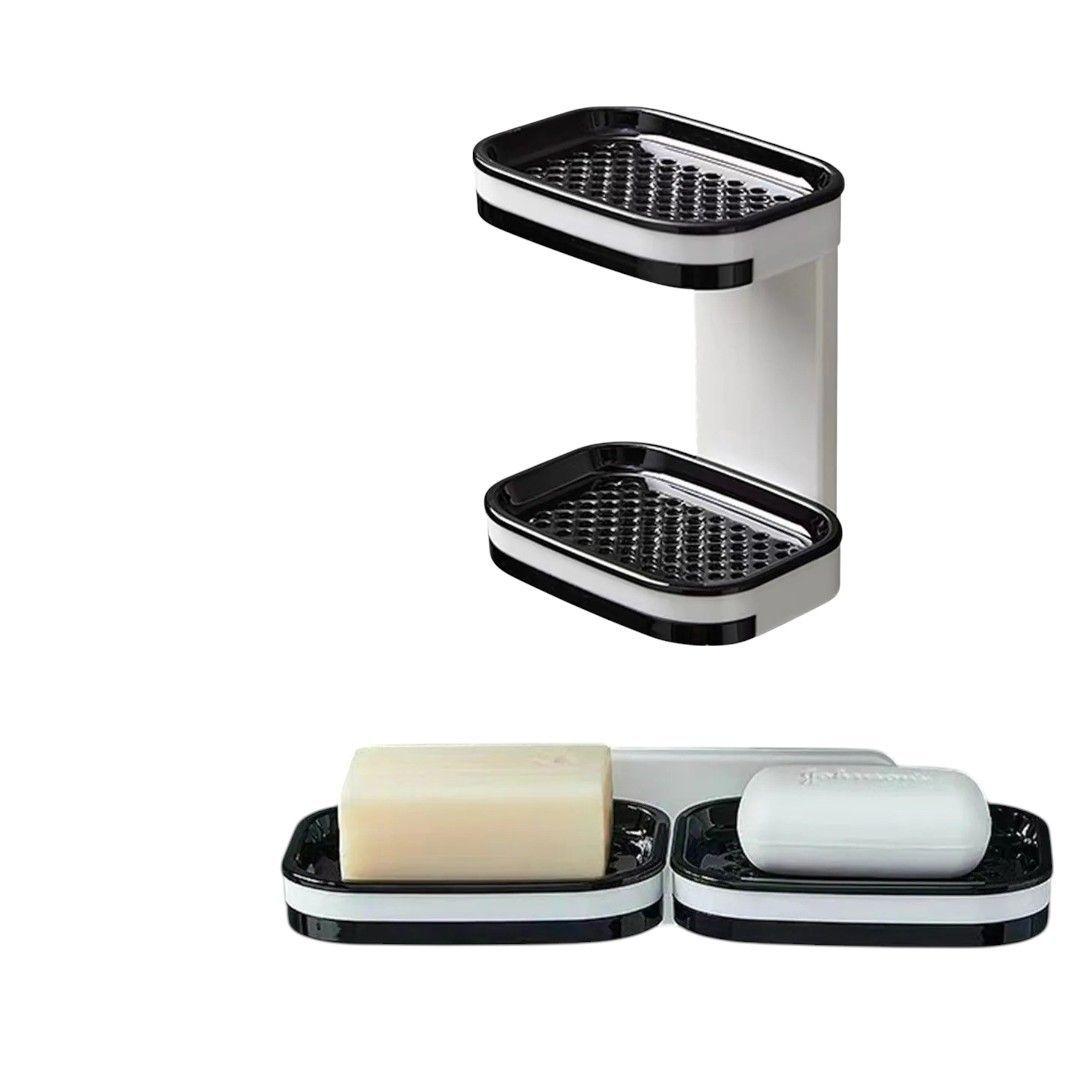 jabonera plástica jabonera baño pared adhesiva 2 en 1 muro-3