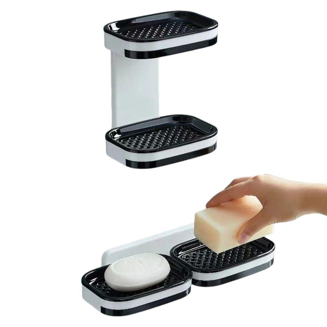 jabonera plástica jabonera baño pared adhesiva 2 en 1 muro-5