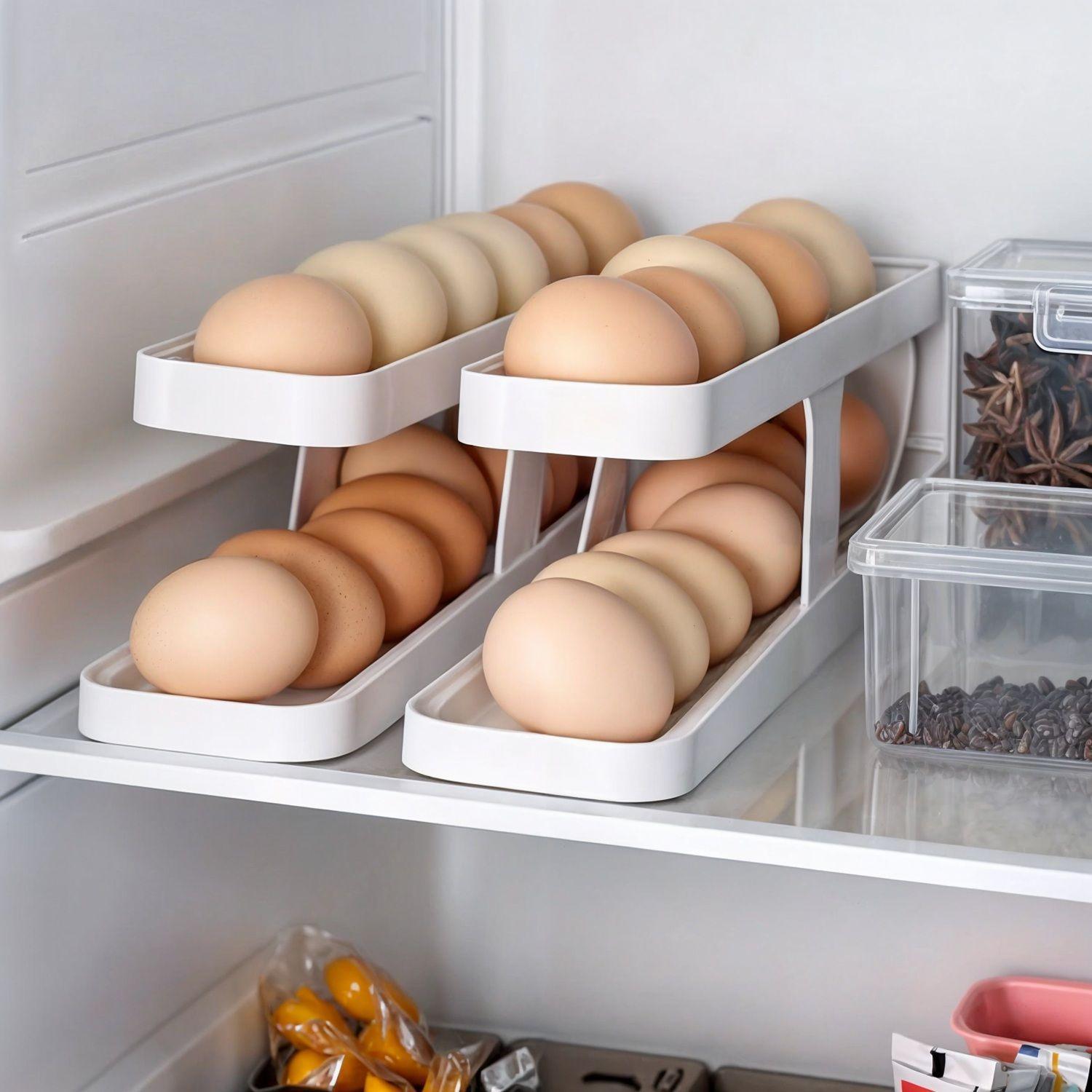 HUEVERA DISPENSADOR DE HUEVOS ORGANIZADOR DE HUEVOS 2 PISOS-7