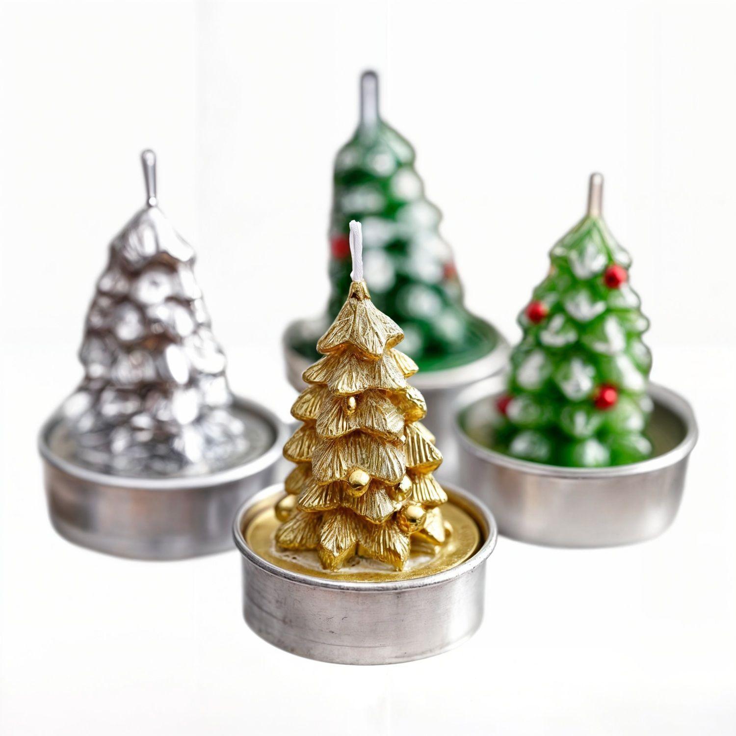 VELAS NAVIDEÑAS ADORNOS NAVIDEÑOS ARBOL DE NAVIDAD 3 PCS PLAT-3