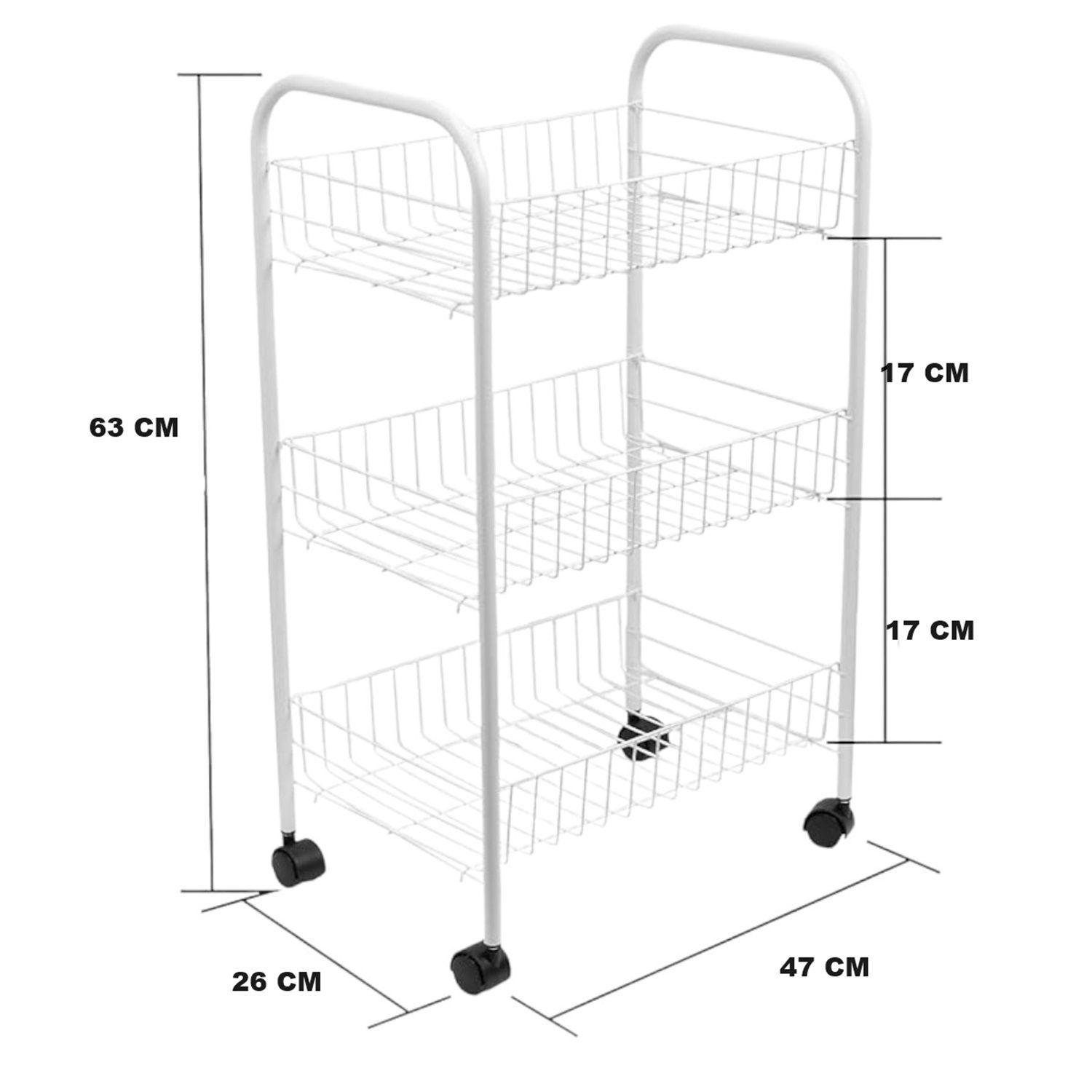 Carro organizador frutero 3 niveles estante verdulero con ruedas-1