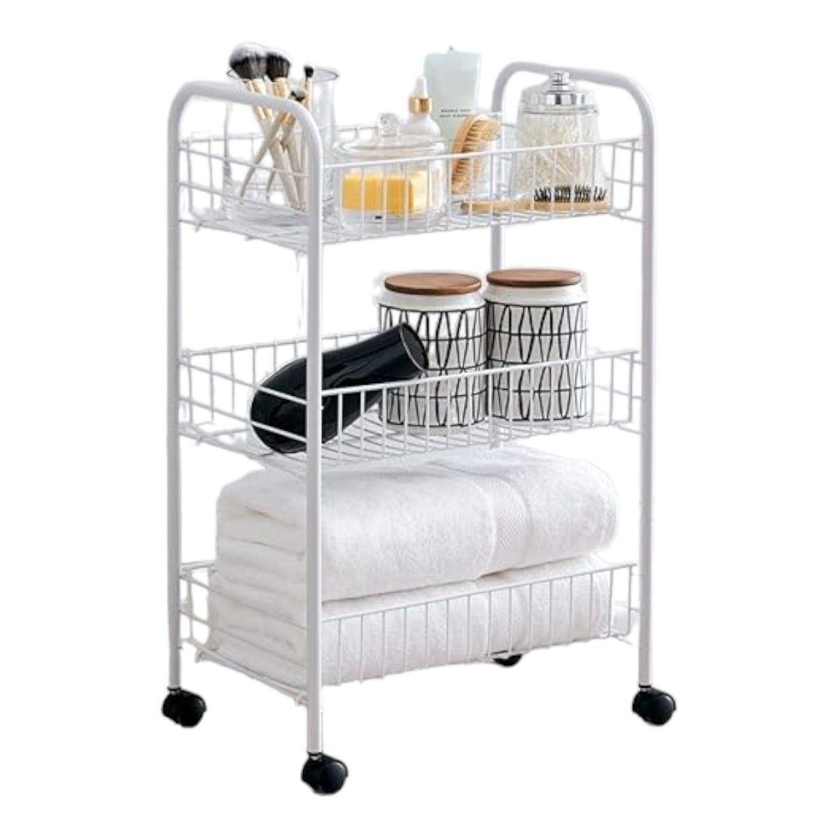 Carro organizador frutero 3 niveles estante verdulero con ruedas-4