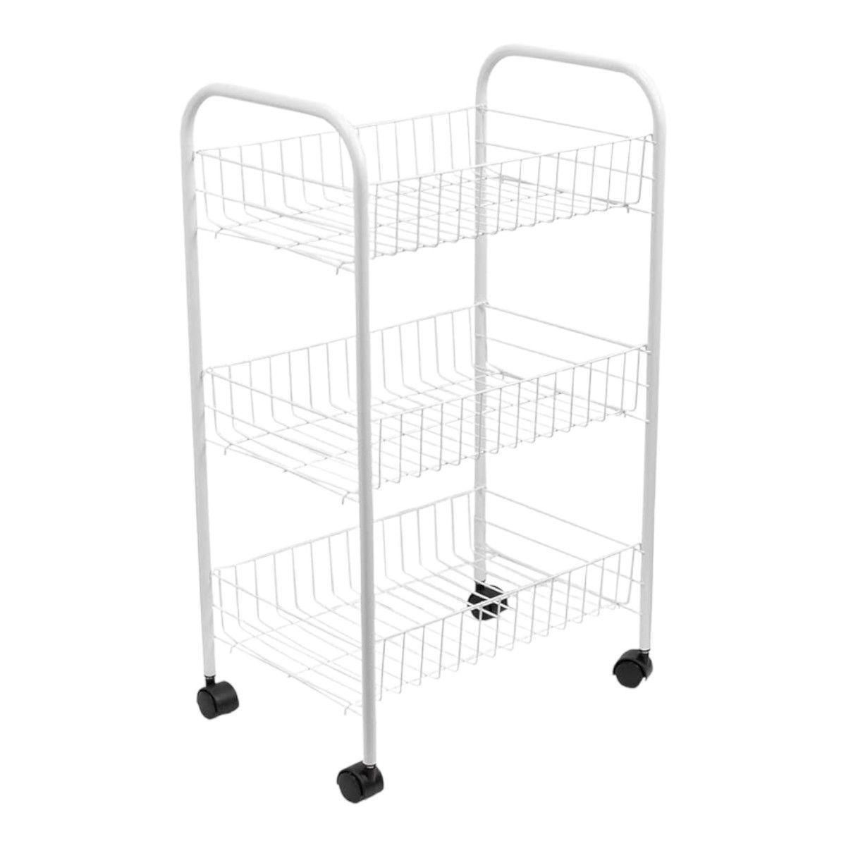 Carro organizador frutero 3 niveles estante verdulero con ruedas-6