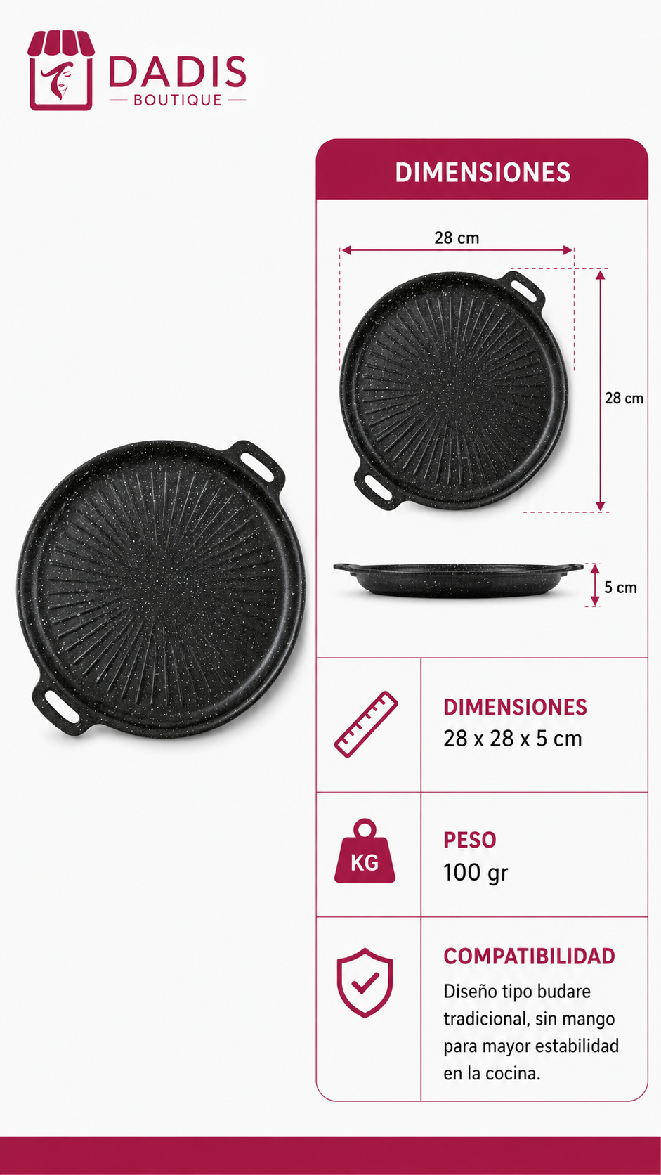 Plancha Antiadherente Sarten Budare Sartenes Hierro-4