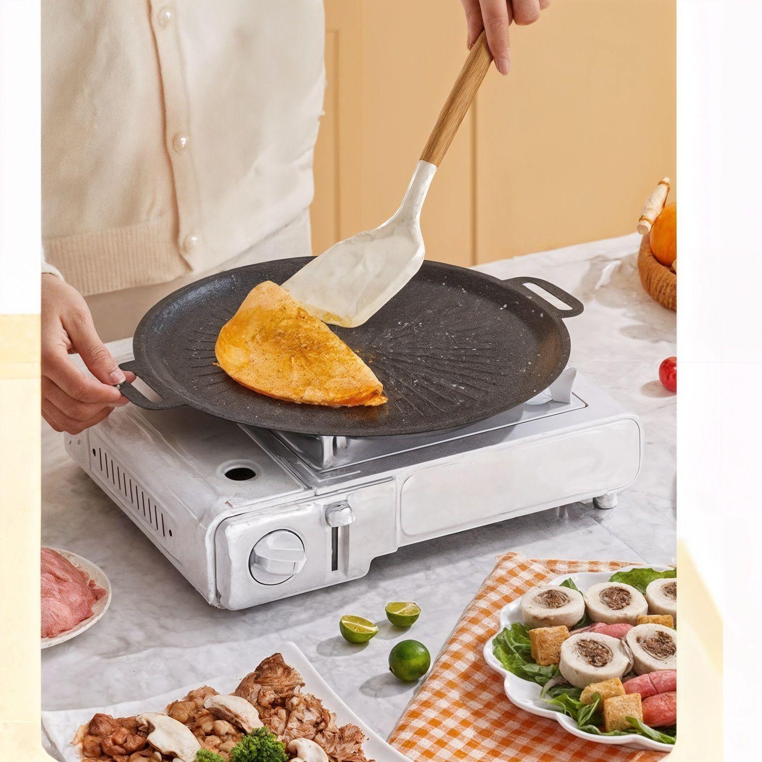 Plancha antiadherente sarten budare sartenes hierro 34CM-2