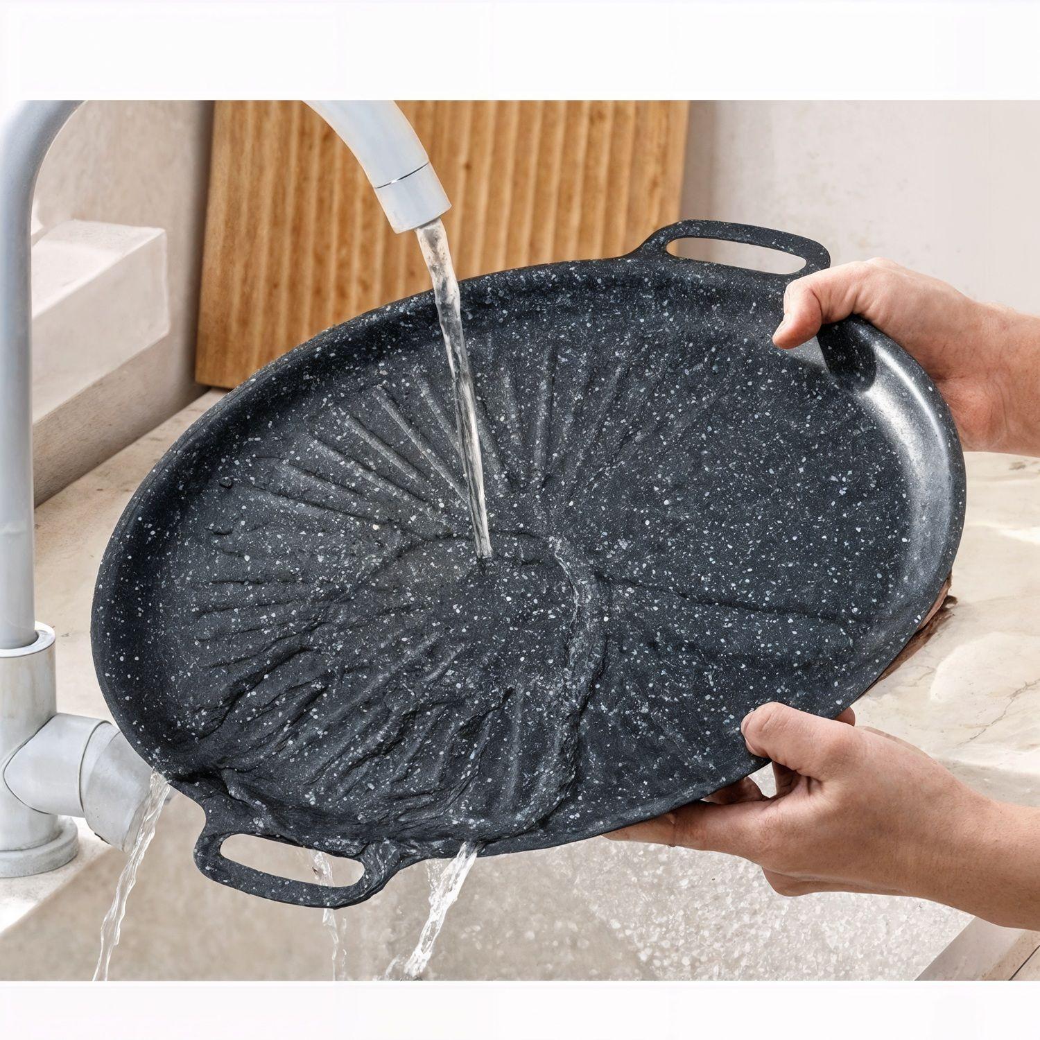 Plancha antiadherente sarten budare sartenes hierro 34CM-3