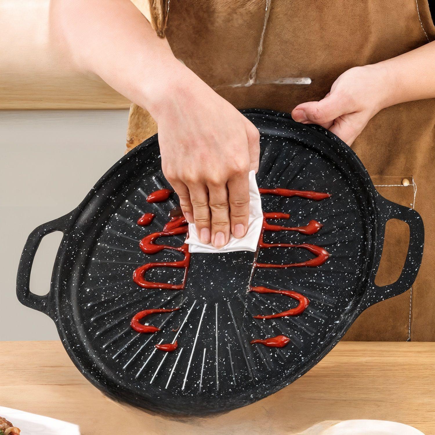 Plancha antiadherente sarten budare sartenes hierro 34CM-5