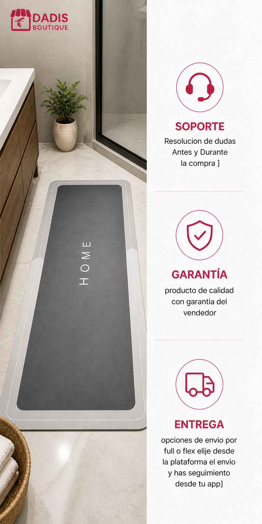 Alfombras Para Baño Bajada De Bano Super Absorbente 118x39-6