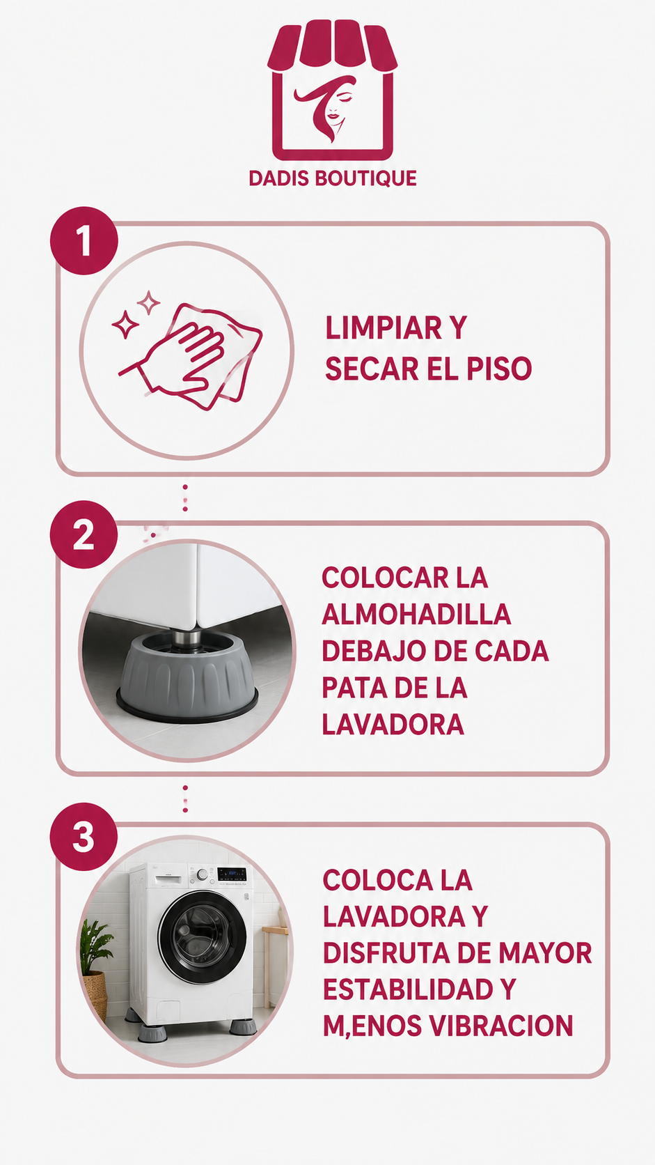8 Almohadilla Antivibración Antideslizante Para Lavadora-3