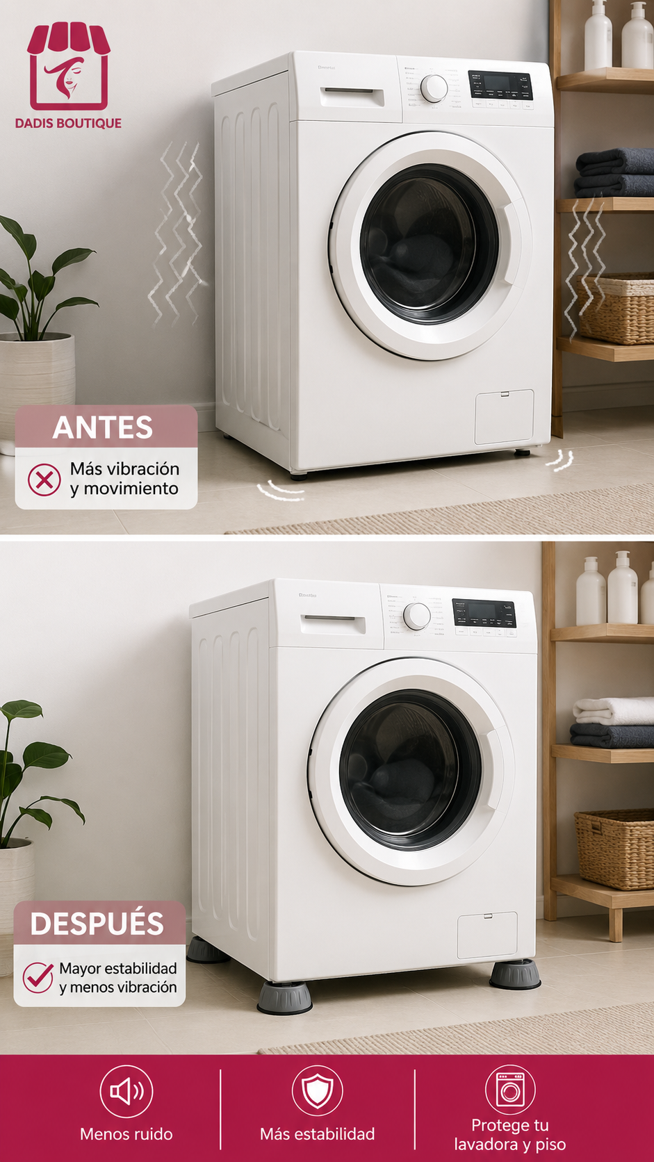 8 Almohadilla Antivibración Antideslizante Para Lavadora-4