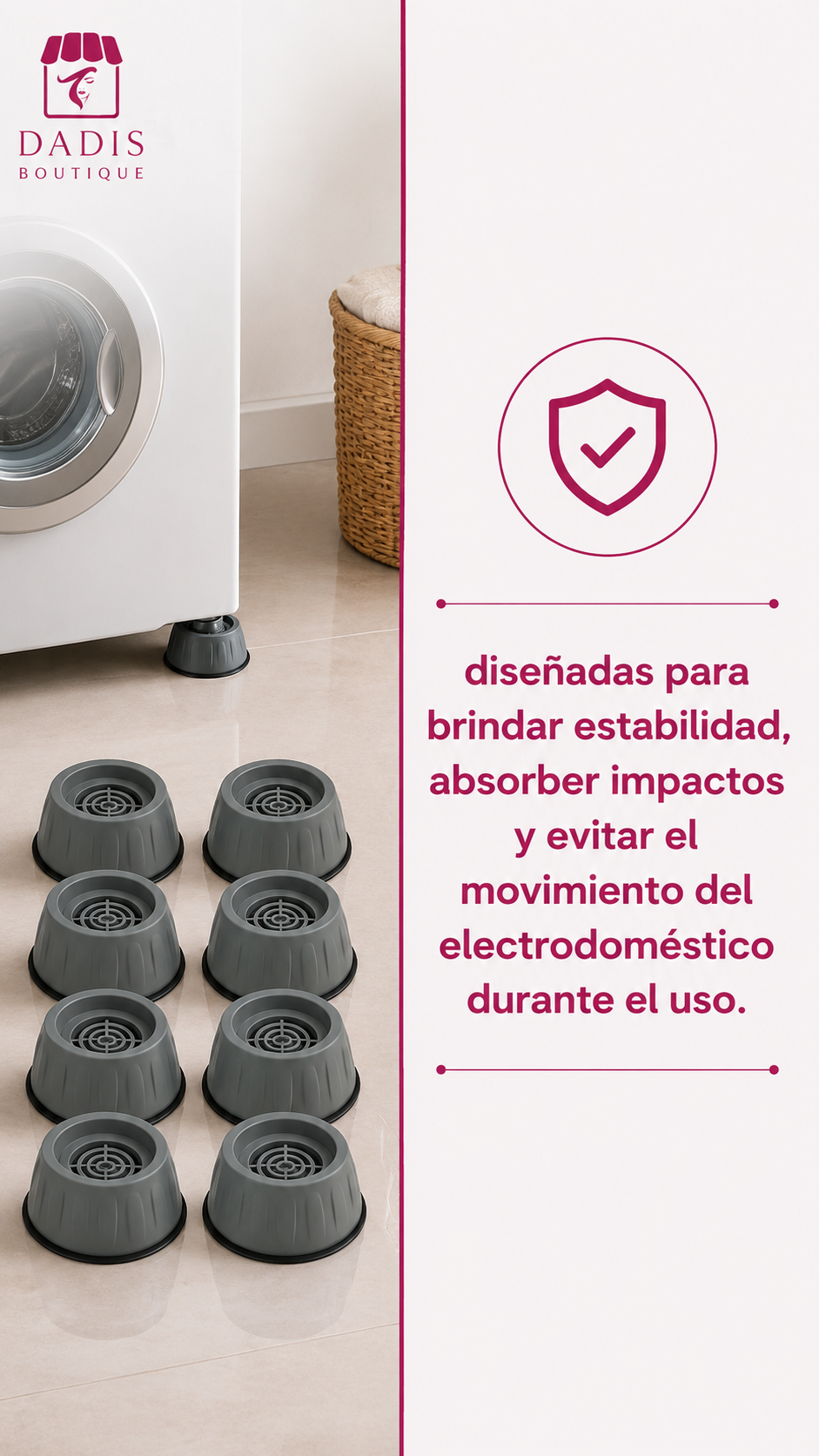 8 Almohadilla Antivibración Antideslizante Para Lavadora-7