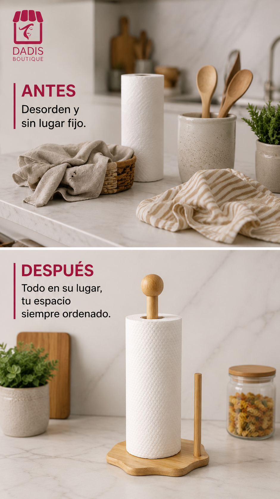 Soporte Toalla Nova Porta Toalla Nova Bambu Grande Madera-6