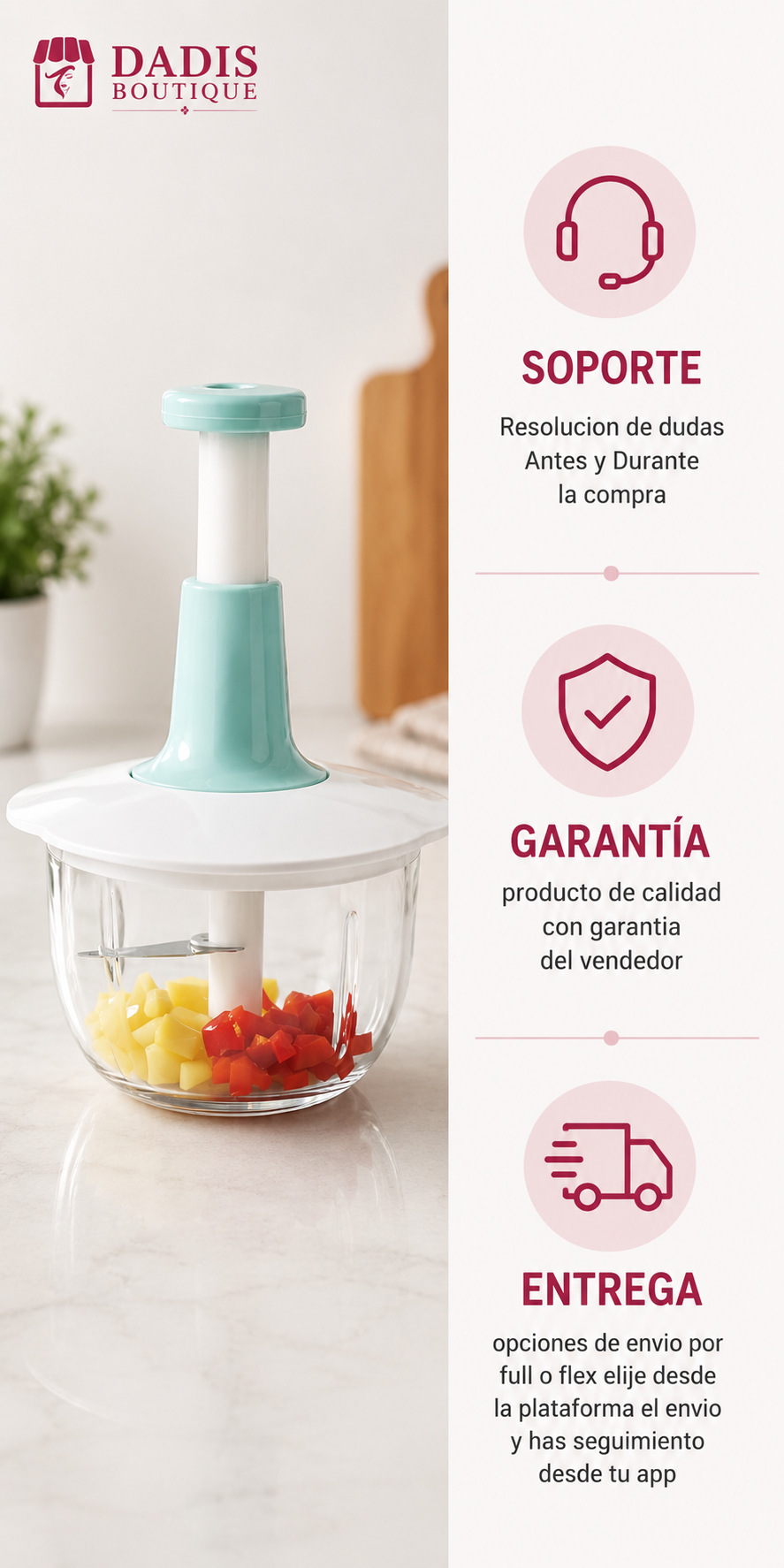 Picador De Verduras Manual Cortador De Cebolla 2 Litros-3