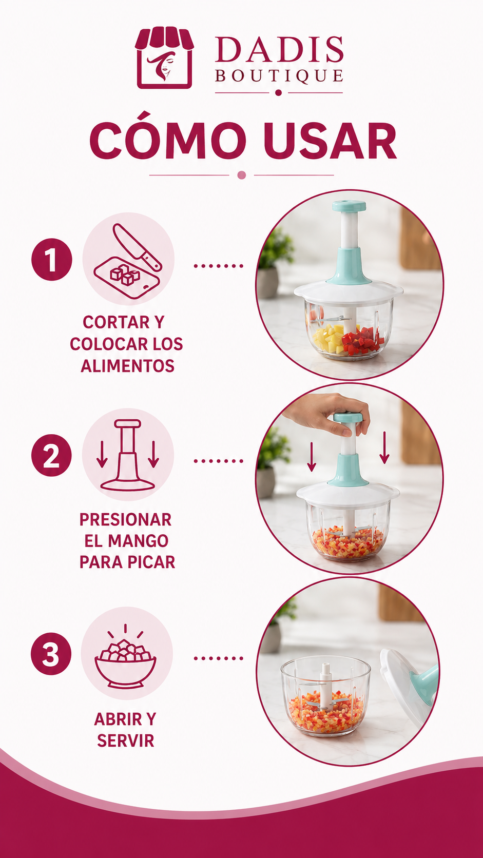 Picador De Verduras Manual Cortador De Cebolla 2 Litros-4