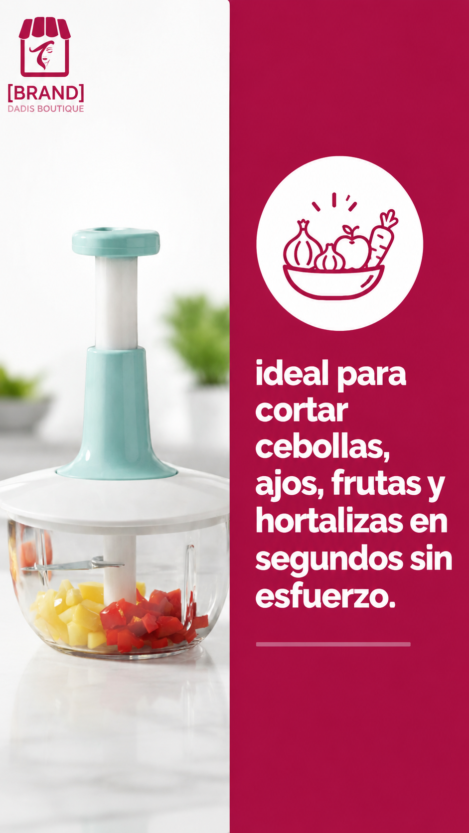 Picador De Verduras Manual Cortador De Cebolla 2 Litros-5