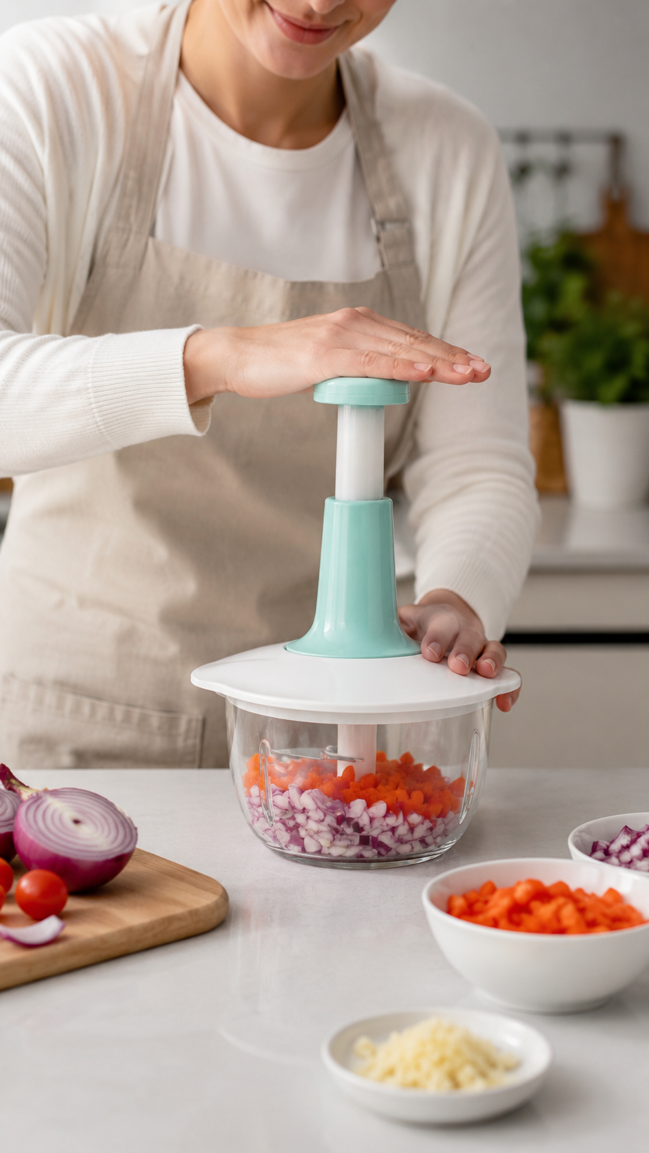 Picador De Verduras Manual Cortador De Cebolla 2 Litros-6