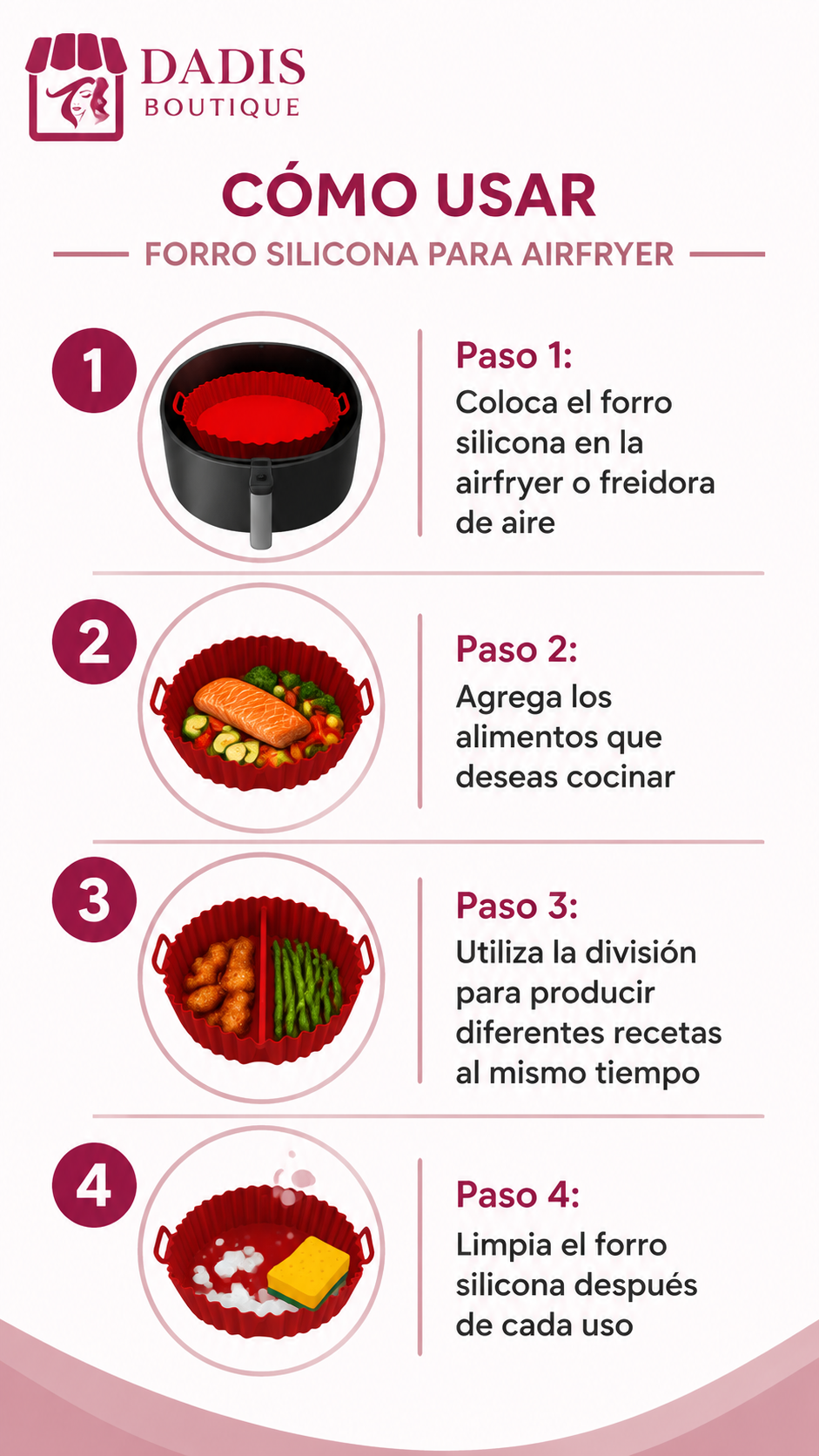Forro Silicona Para Airfryer Freidora Silicona Con Division-3