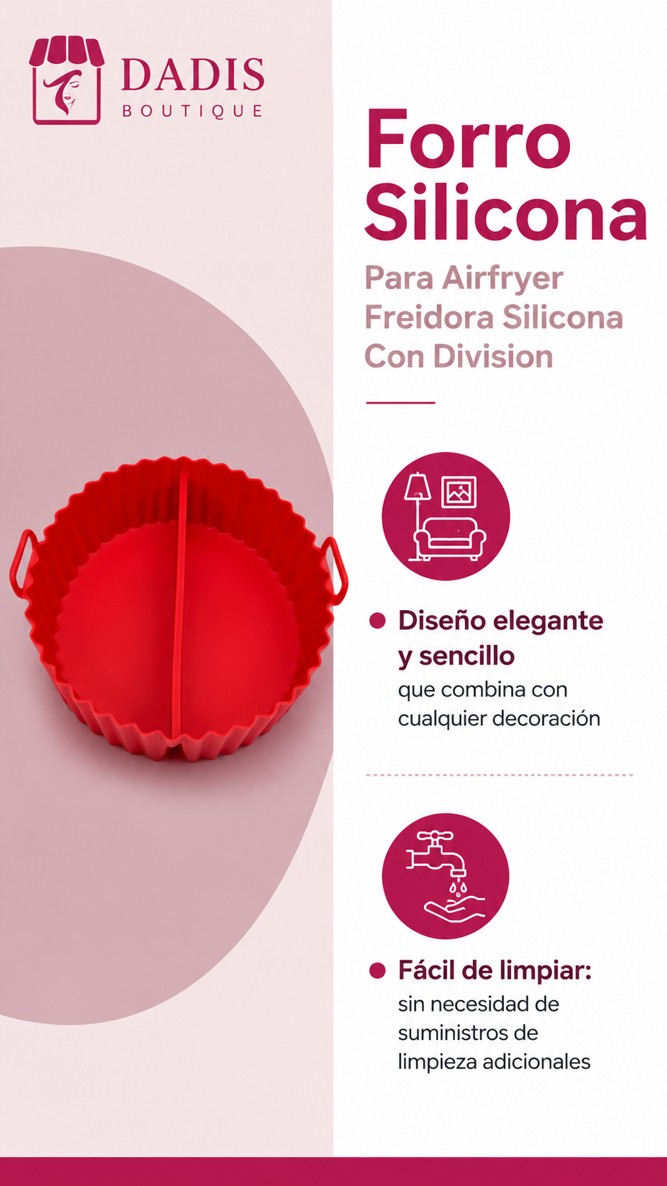 Forro Silicona Para Airfryer Freidora Silicona Con Division-5