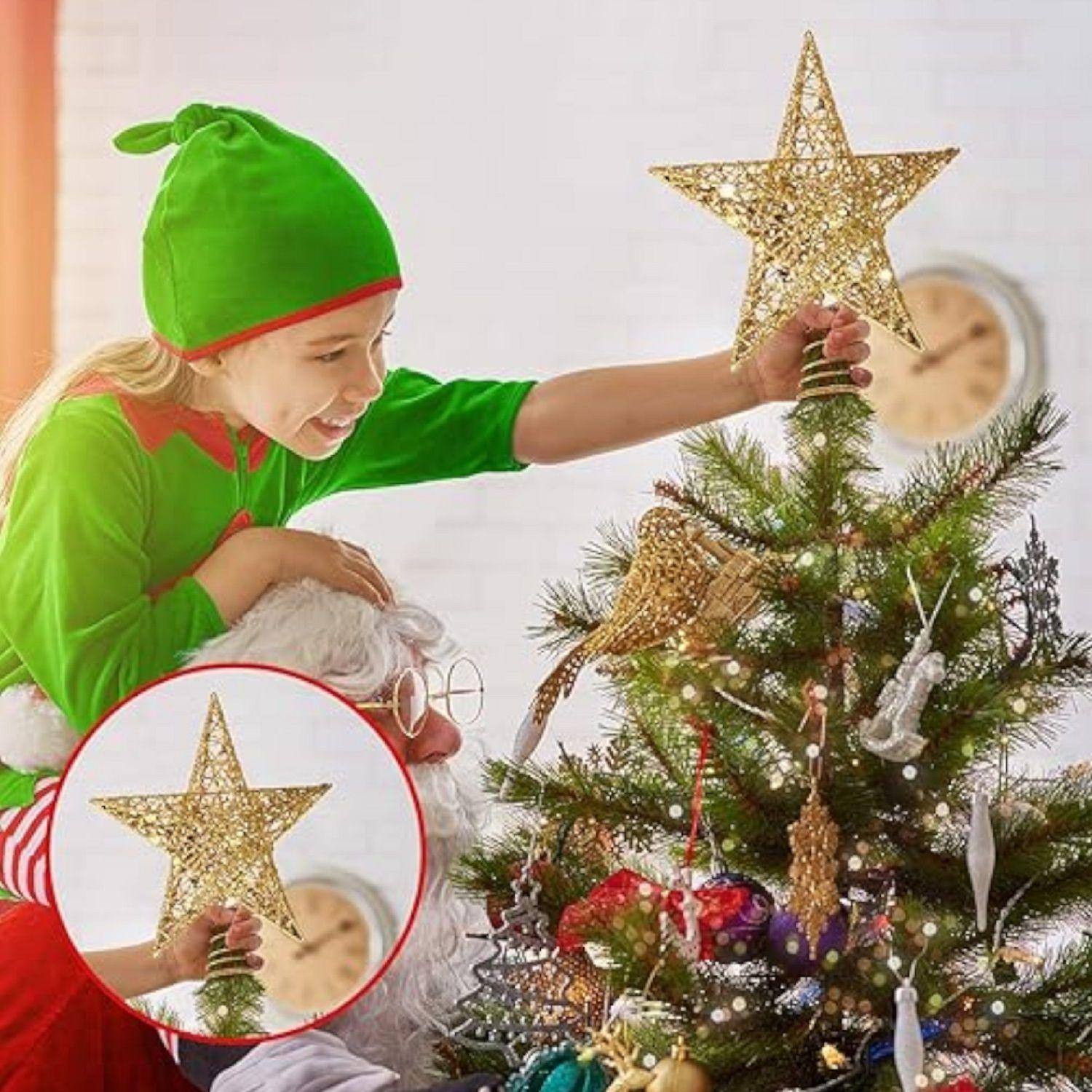 Estrella navidad adornos árbol de navidad -4