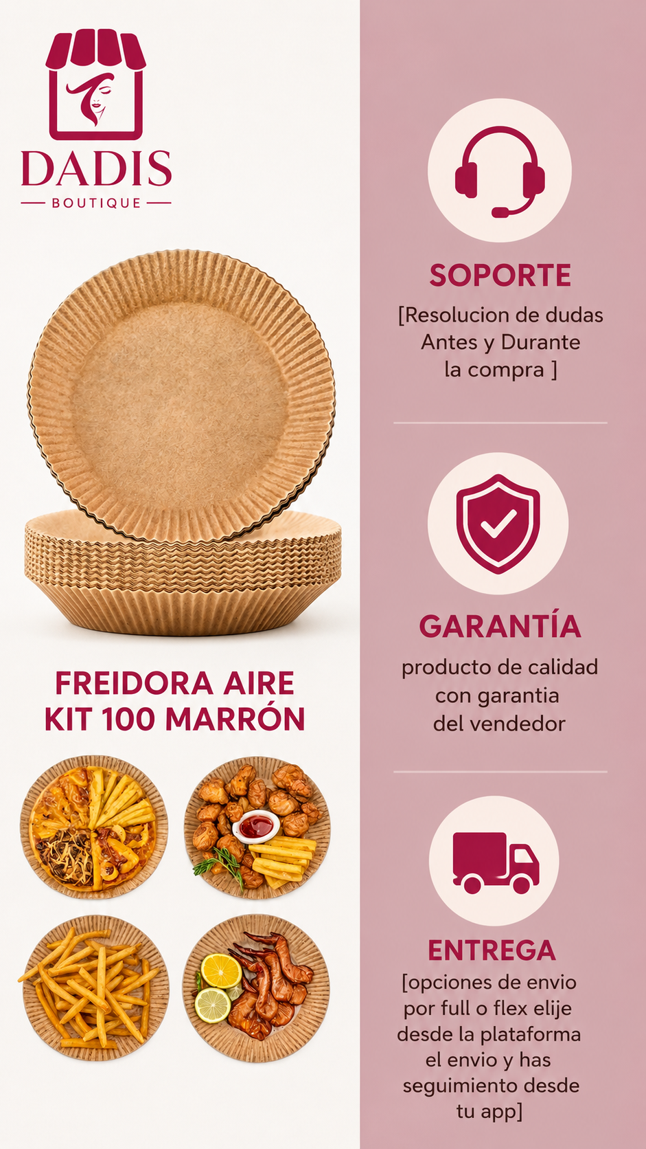 100 Forro Desechable Papel Para Airfryer Papel Freidora 27cm-5