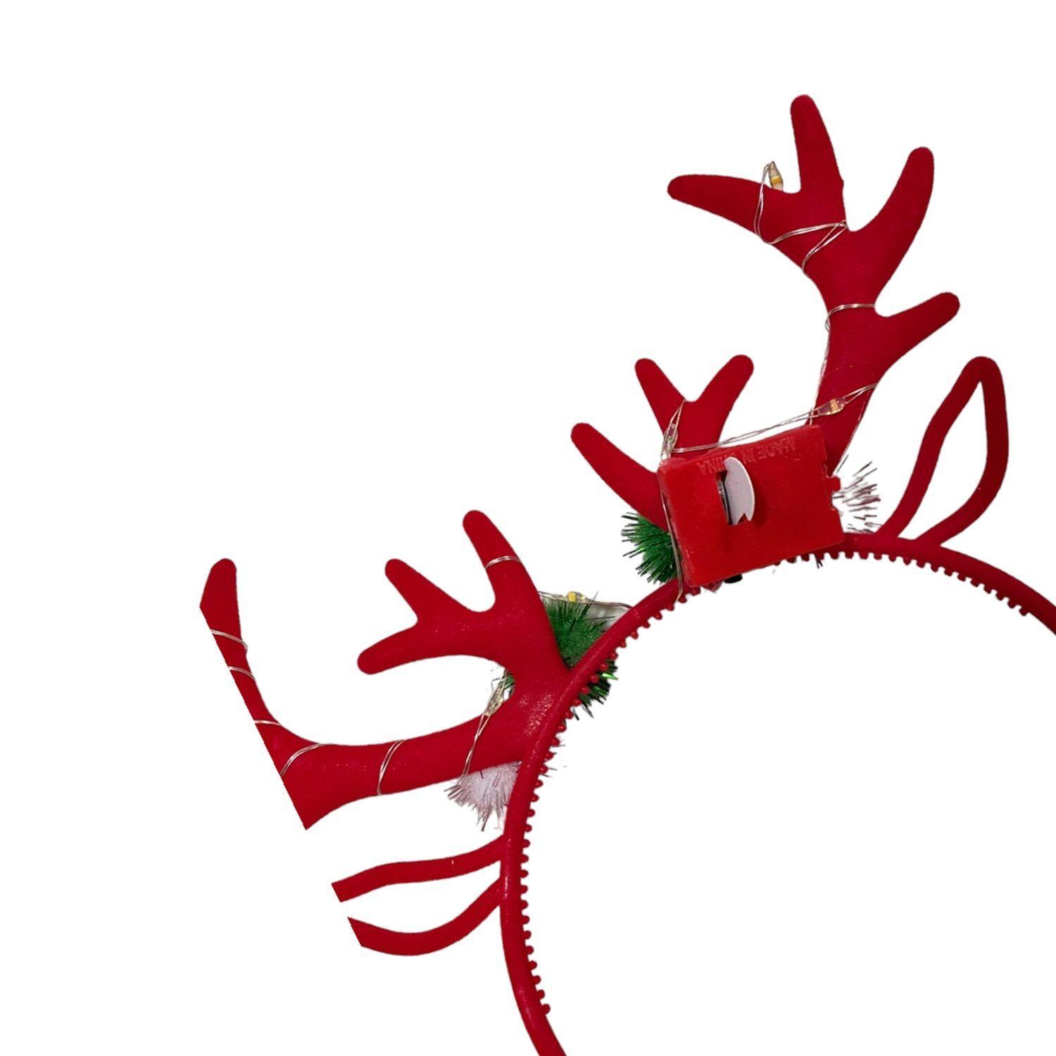 2 cintillo led navideño tiara cuernos renos de navidad-1