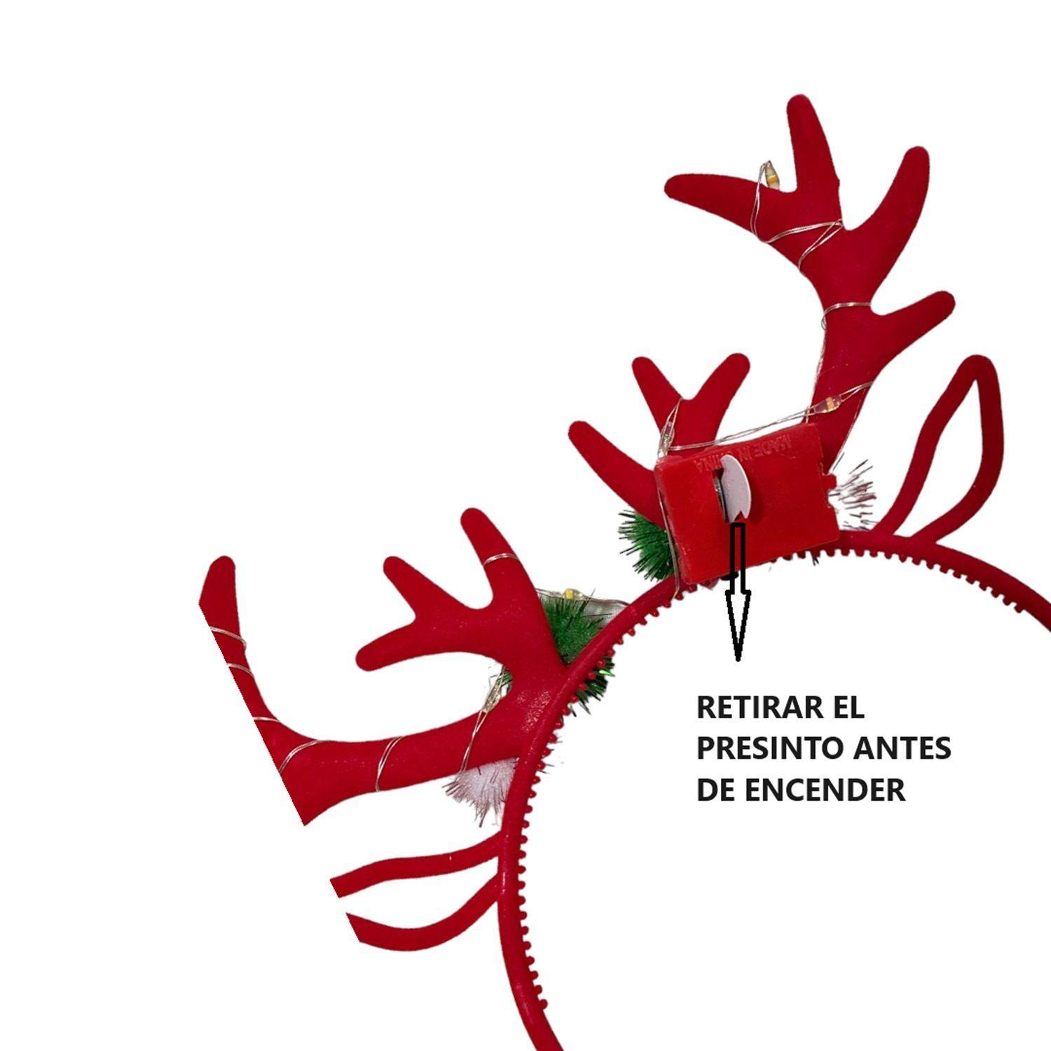 2 cintillo led navideño tiara cuernos renos de navidad-4