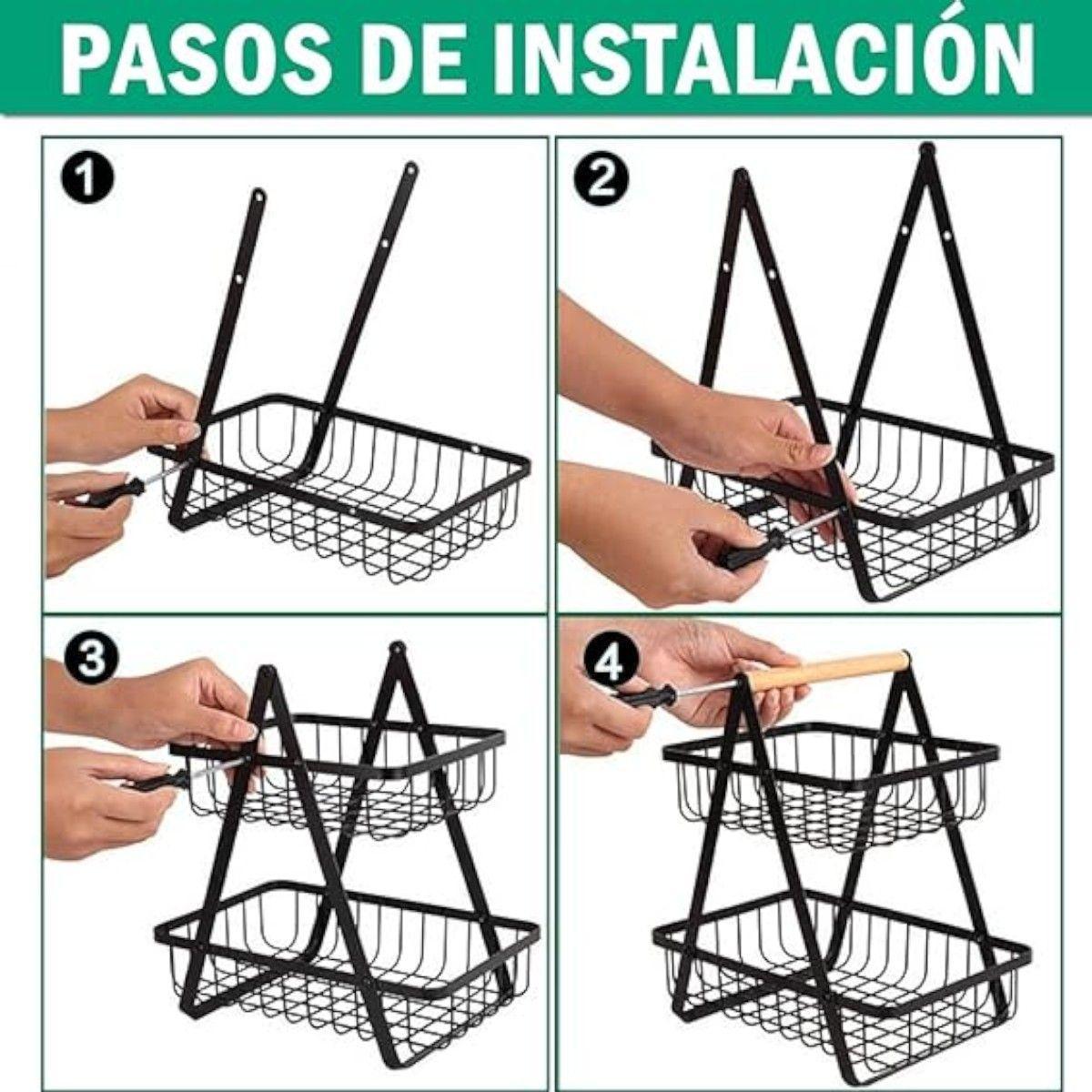 Frutero mesa estante 2 niveles para frutas verdulero-4