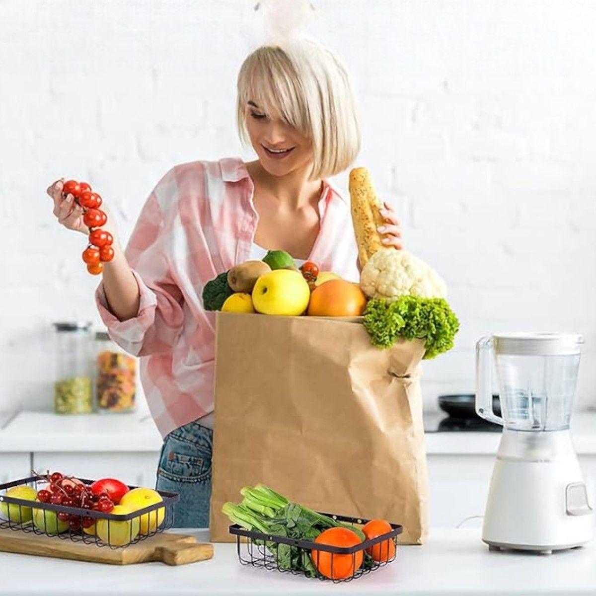 Frutero mesa estante 2 niveles para frutas verdulero-7