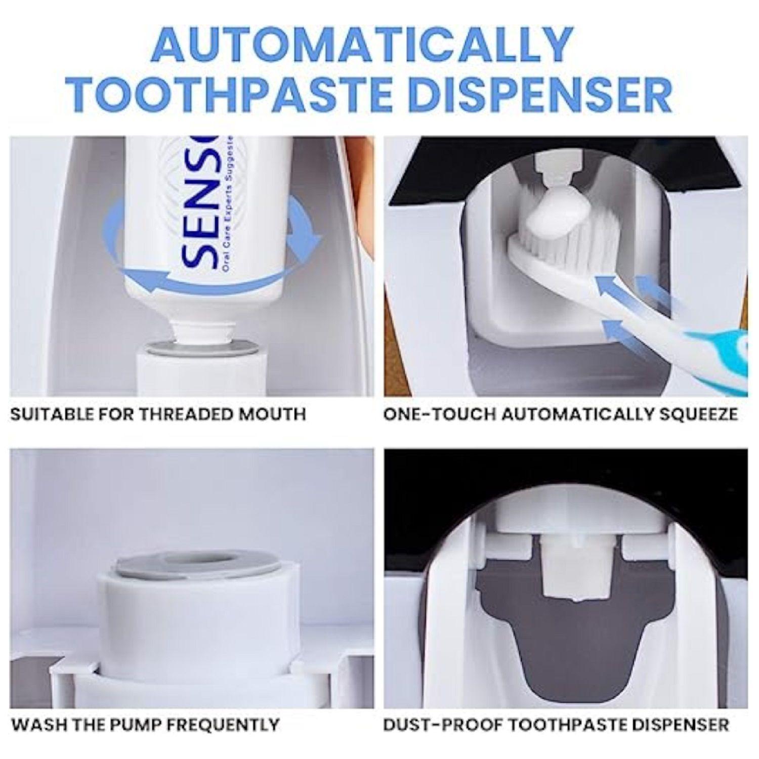 Dispensador De Crema Pasta Dental Porta Cepillos Baño Pared-6