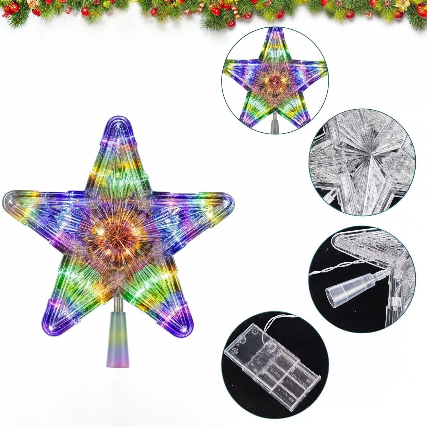 ESTRELLA NAVIDAD ADORNOS ARBOL DE NAVIDAD ESTRELLA CON LUZ A PILA-1