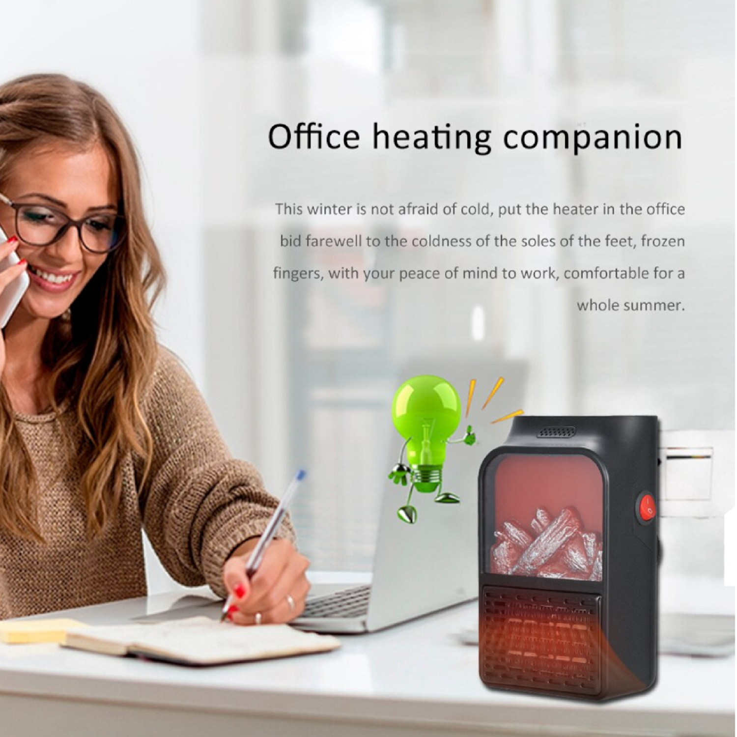 Calentador eléctrico bajo consumo calefactor de pared-7
