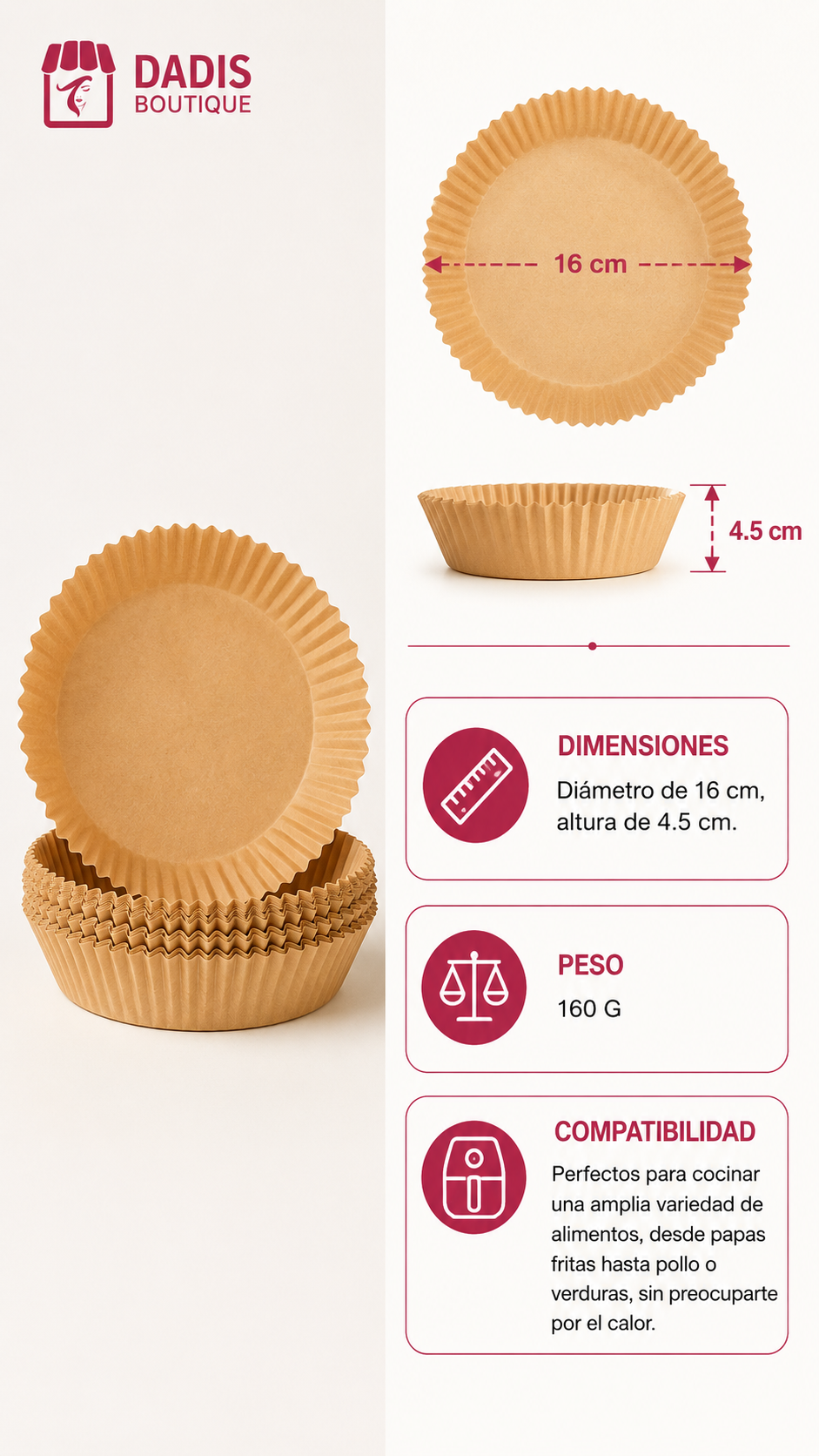 100 Forro Desechable Papel Para Airfryer Papel Para Freidora-3