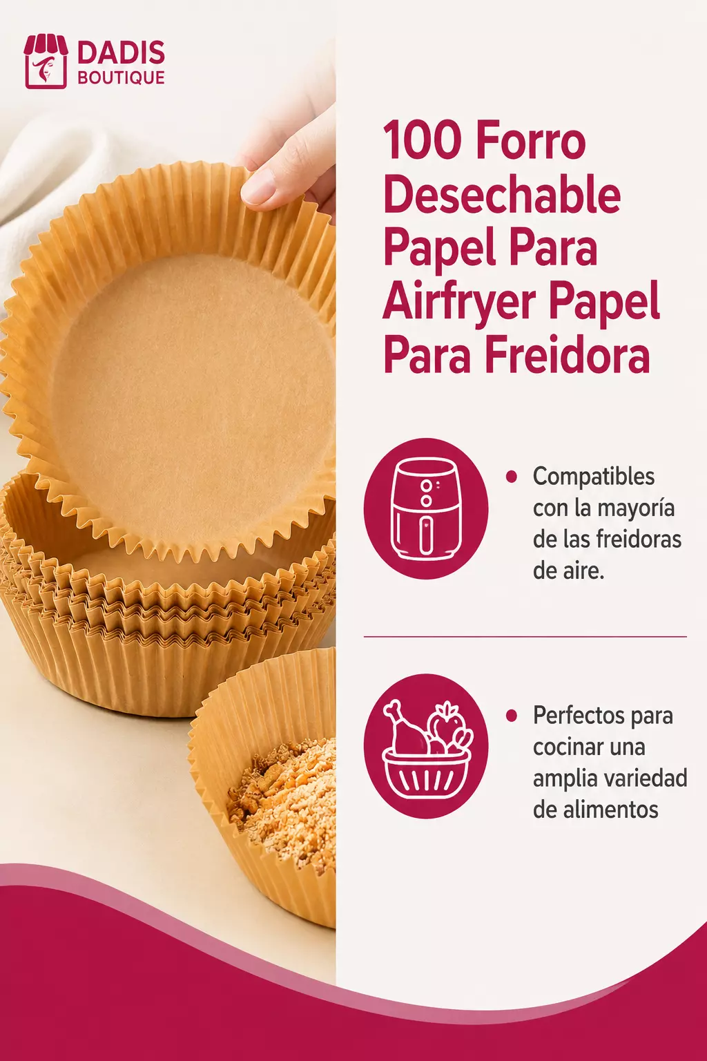 100 Forro Desechable Papel Para Airfryer Papel Para Freidora-4